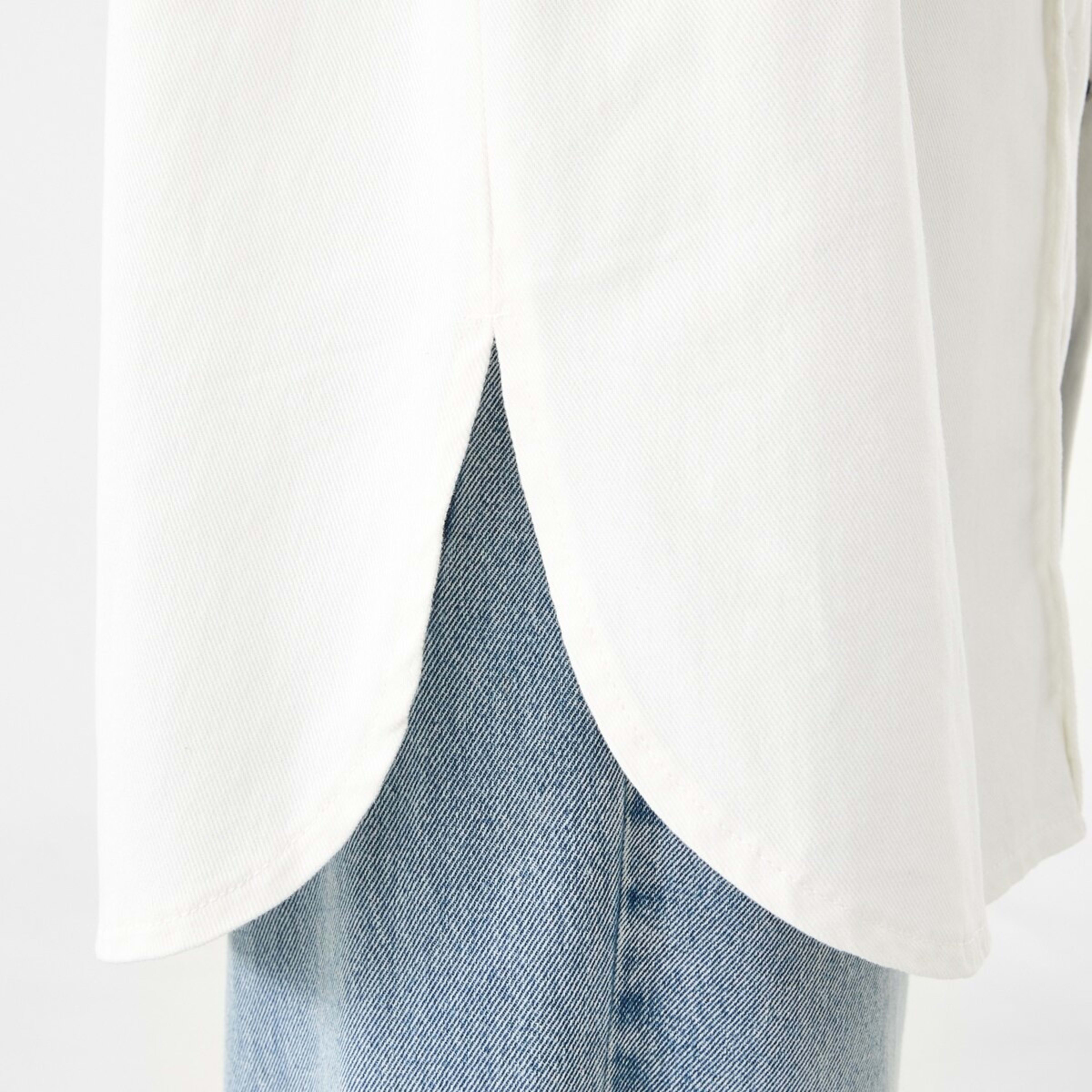 9 Long Sleeve Denim Shirt Ecru, 9 of 9