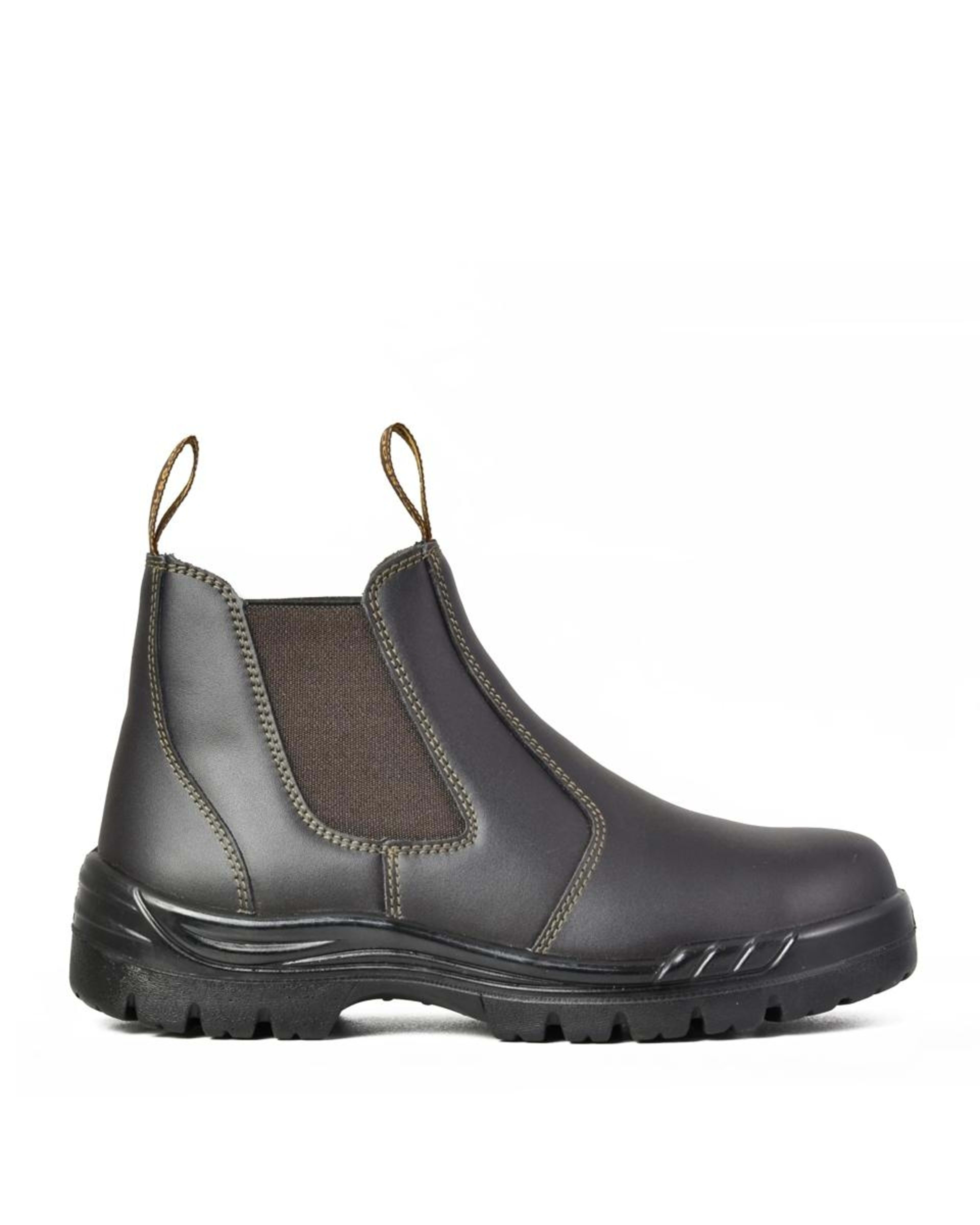 3 Slip On Work Boots CLARET BROWN, 3 of 6