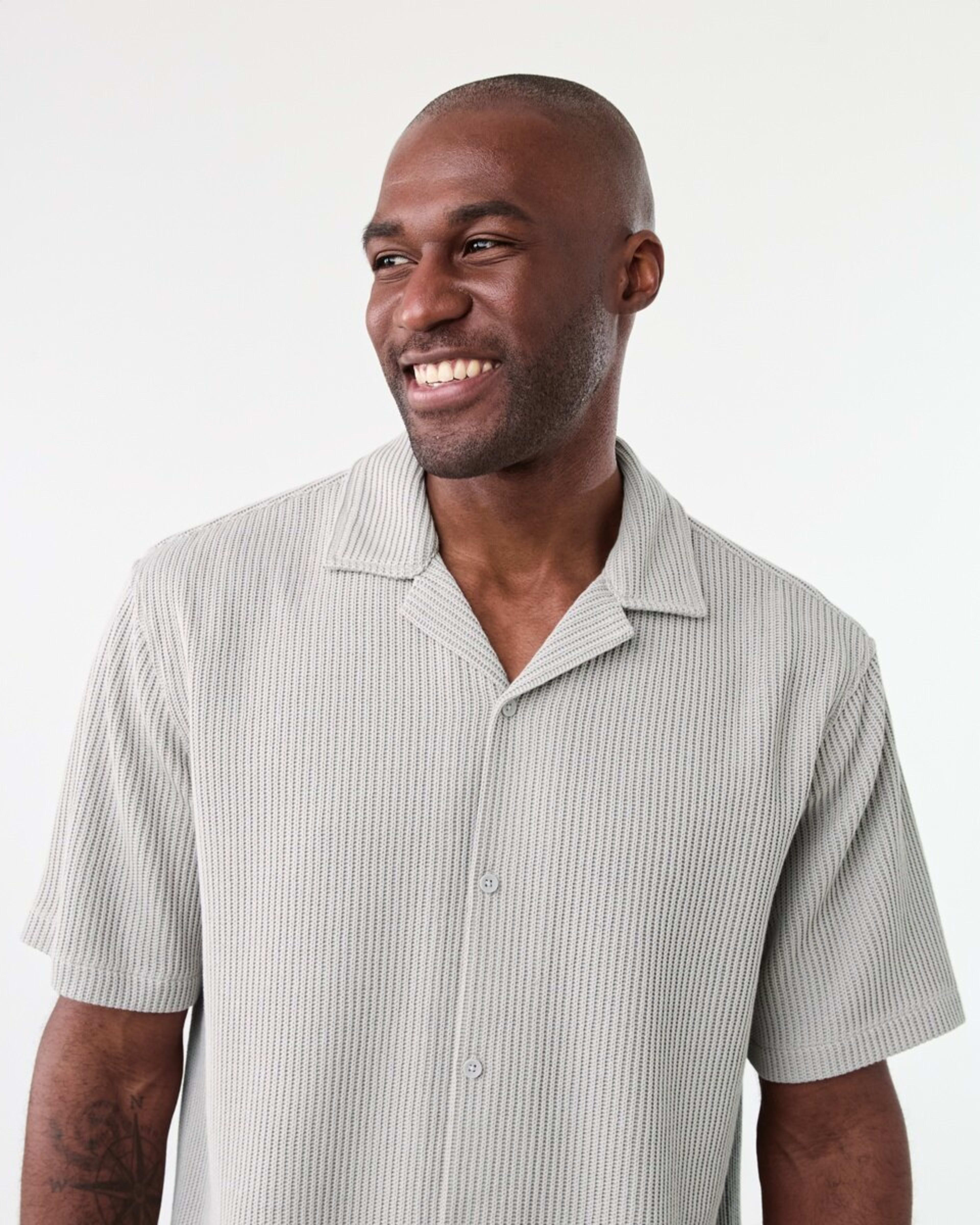 4 Short Sleeve Jacquard Knit Shirt Bge Lunar, 4 of 6