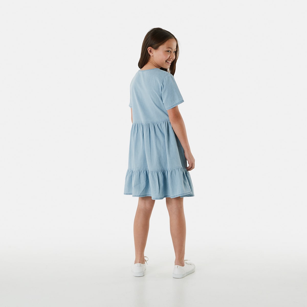 Denim Tiered Dress - Kmart NZ