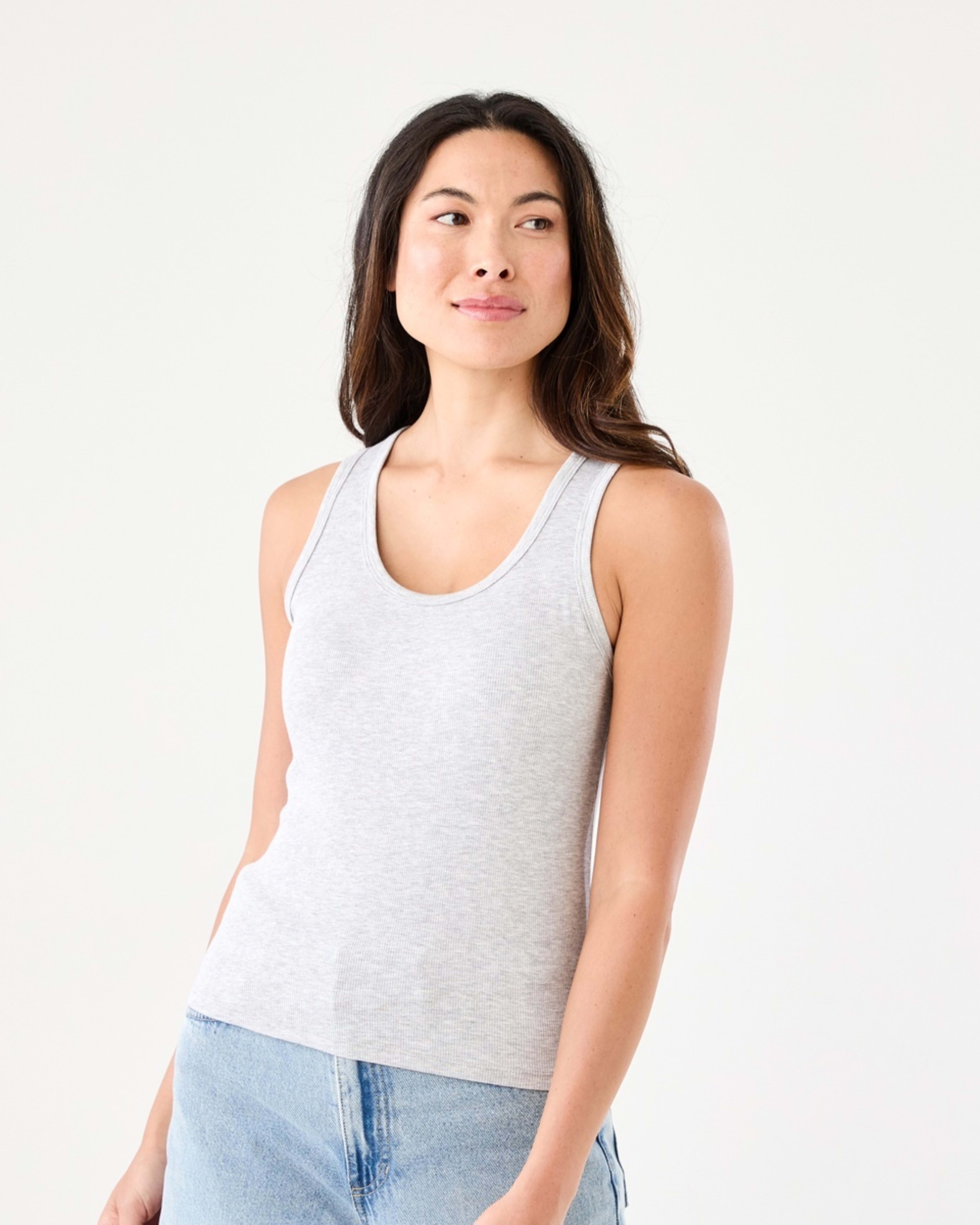 1 Sleeveless Rib Tank SILVER MARLE