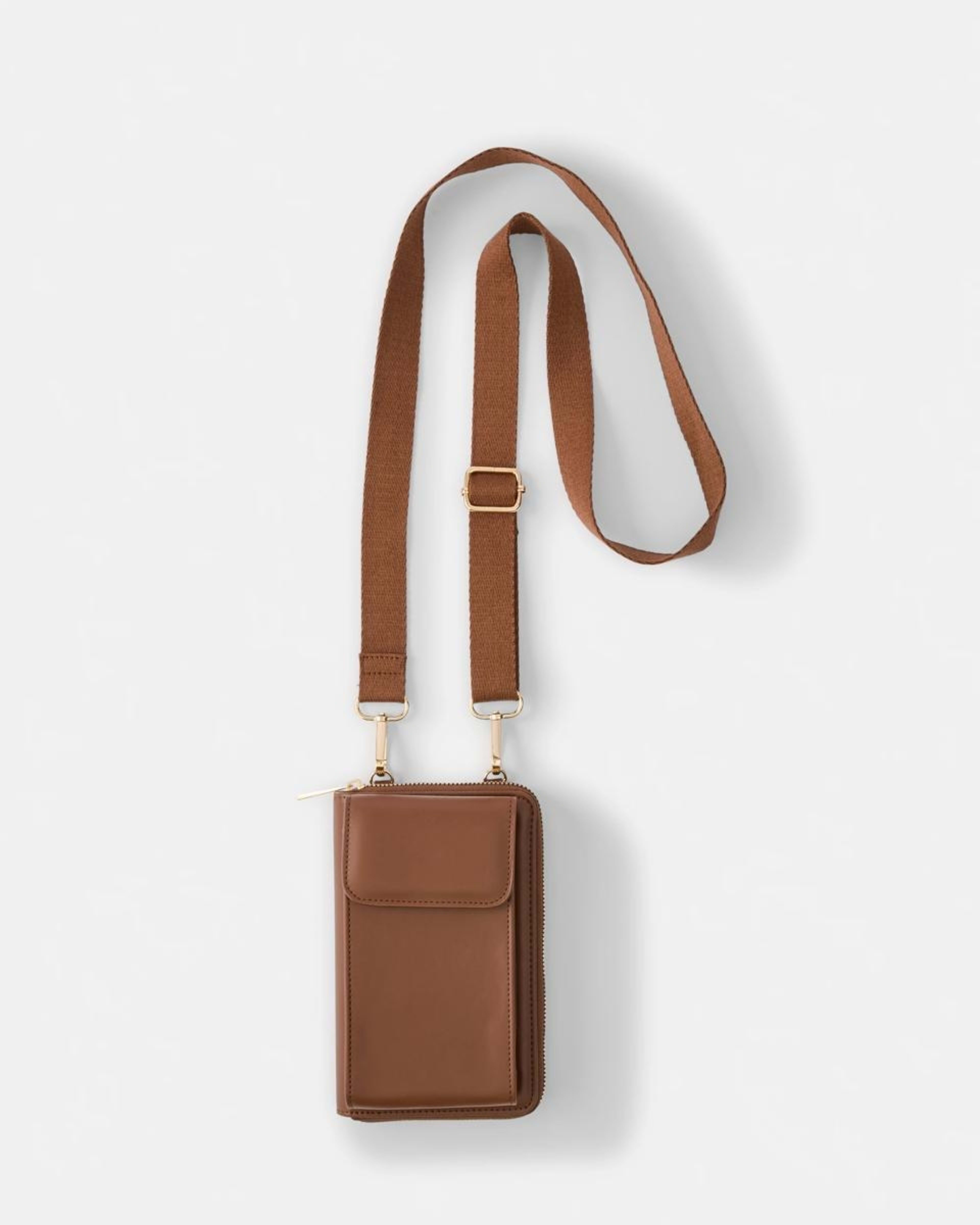1 Sim Fabric Strap Phone Wallet Rich Tan, 1 of 6
