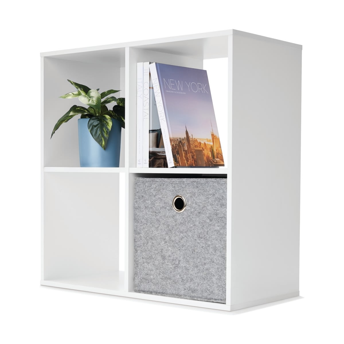 White 4 cube unit discount