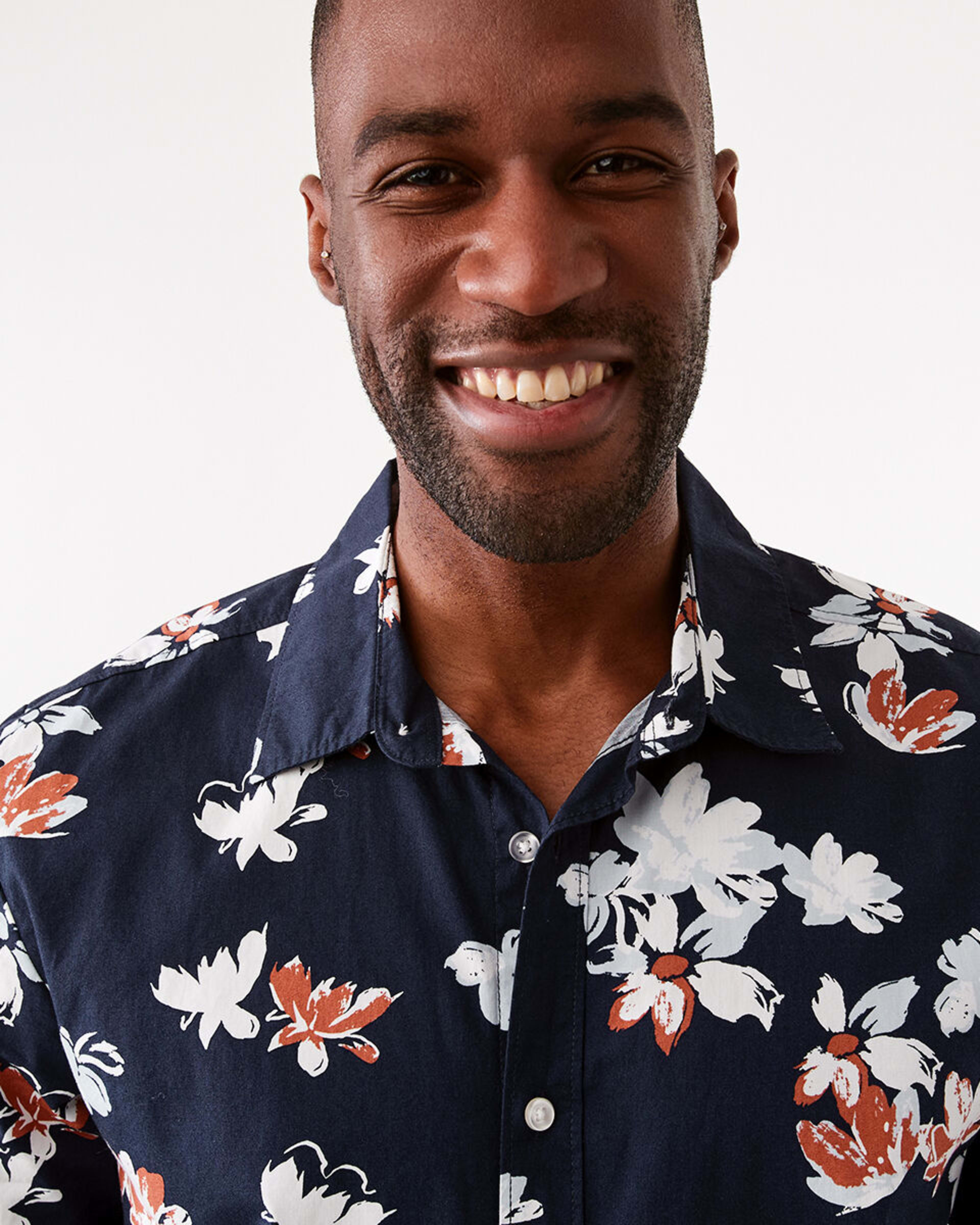 5 Short Sleeve Poplin Print Shirt Nvy Floral, 5 of 6