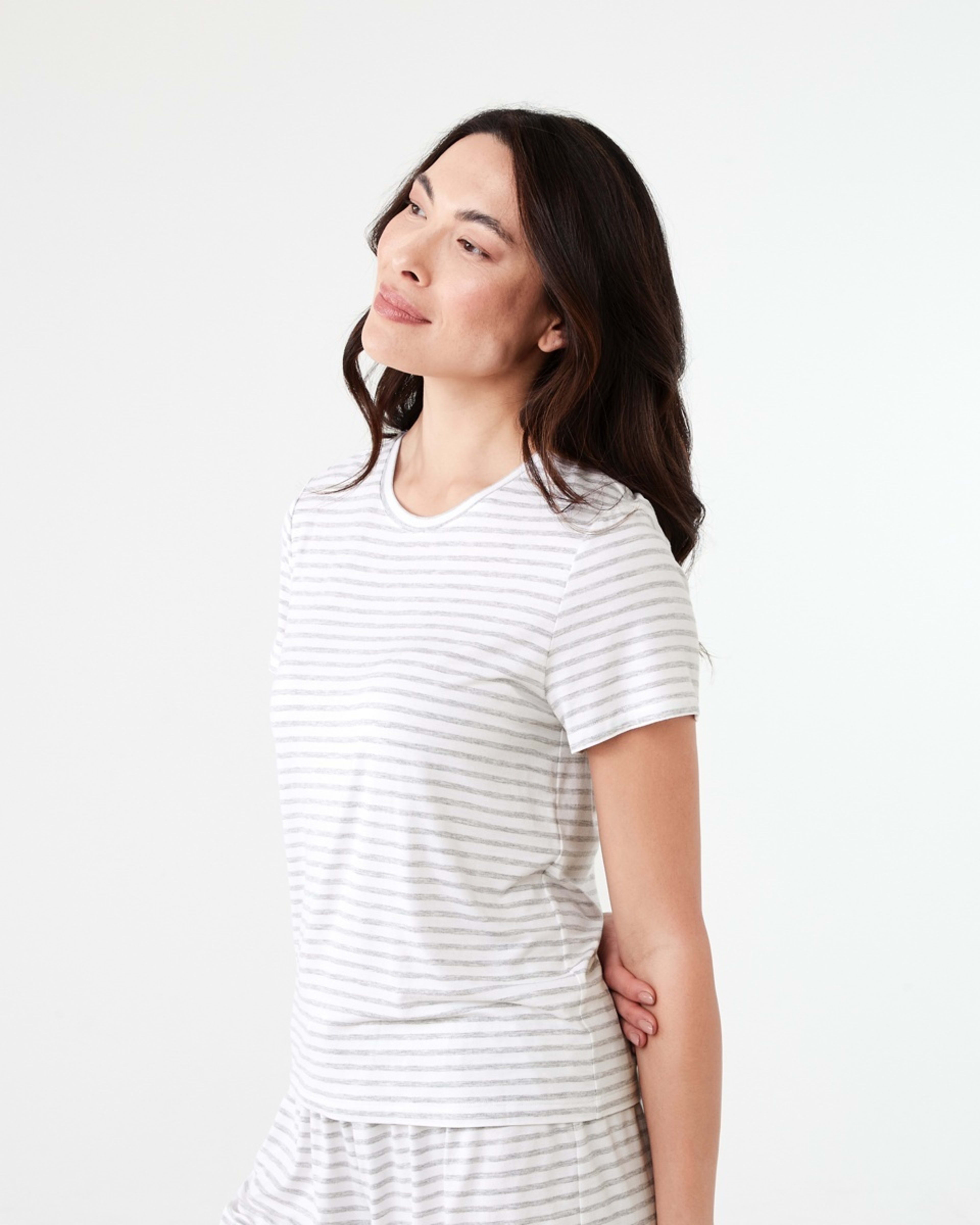 2 Viscose T-shirt MARLE STRIPE SILVER MARLE, 2 of 6