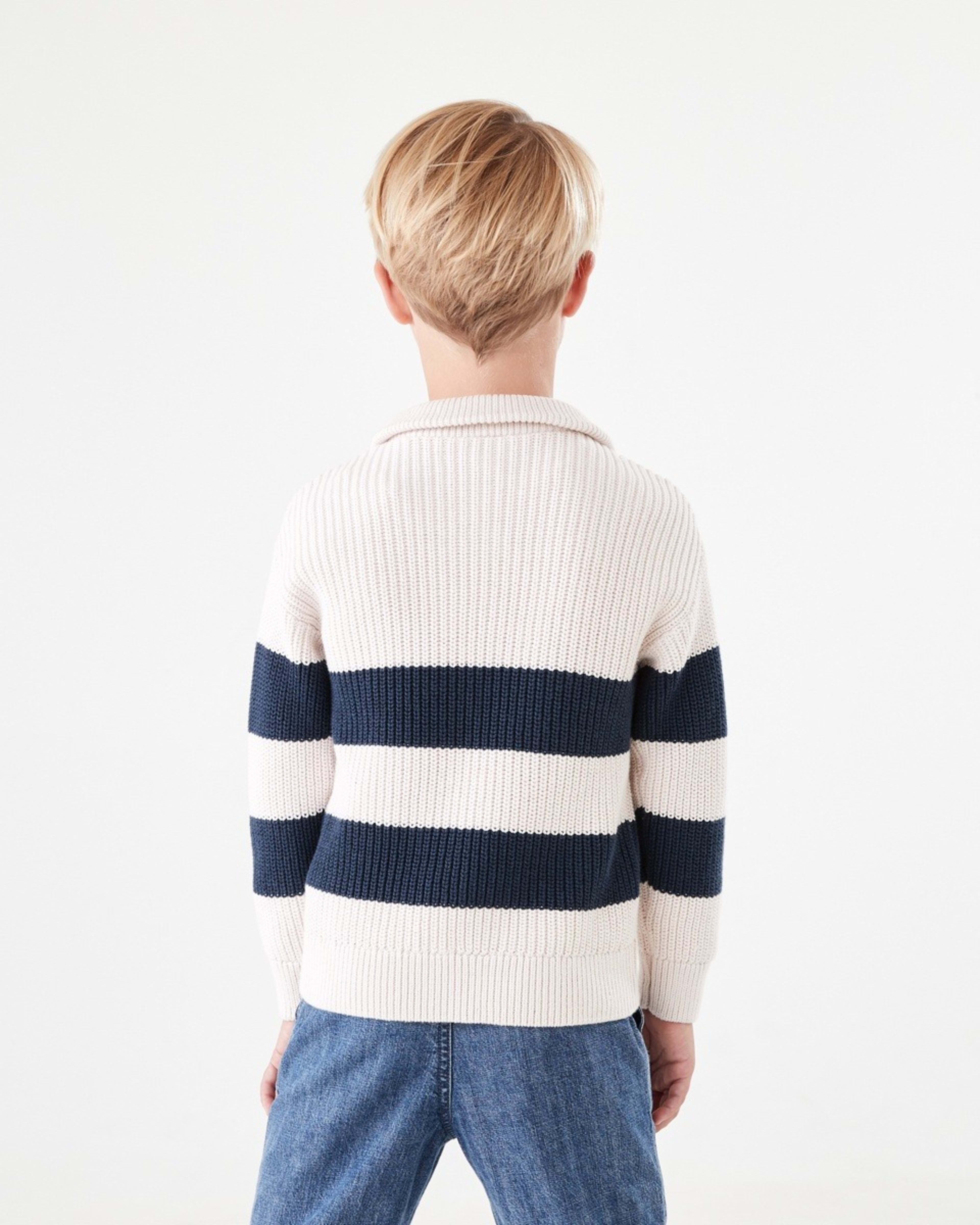 3 Funnel Neck Knit Top Bge Stripe, 3 of 9