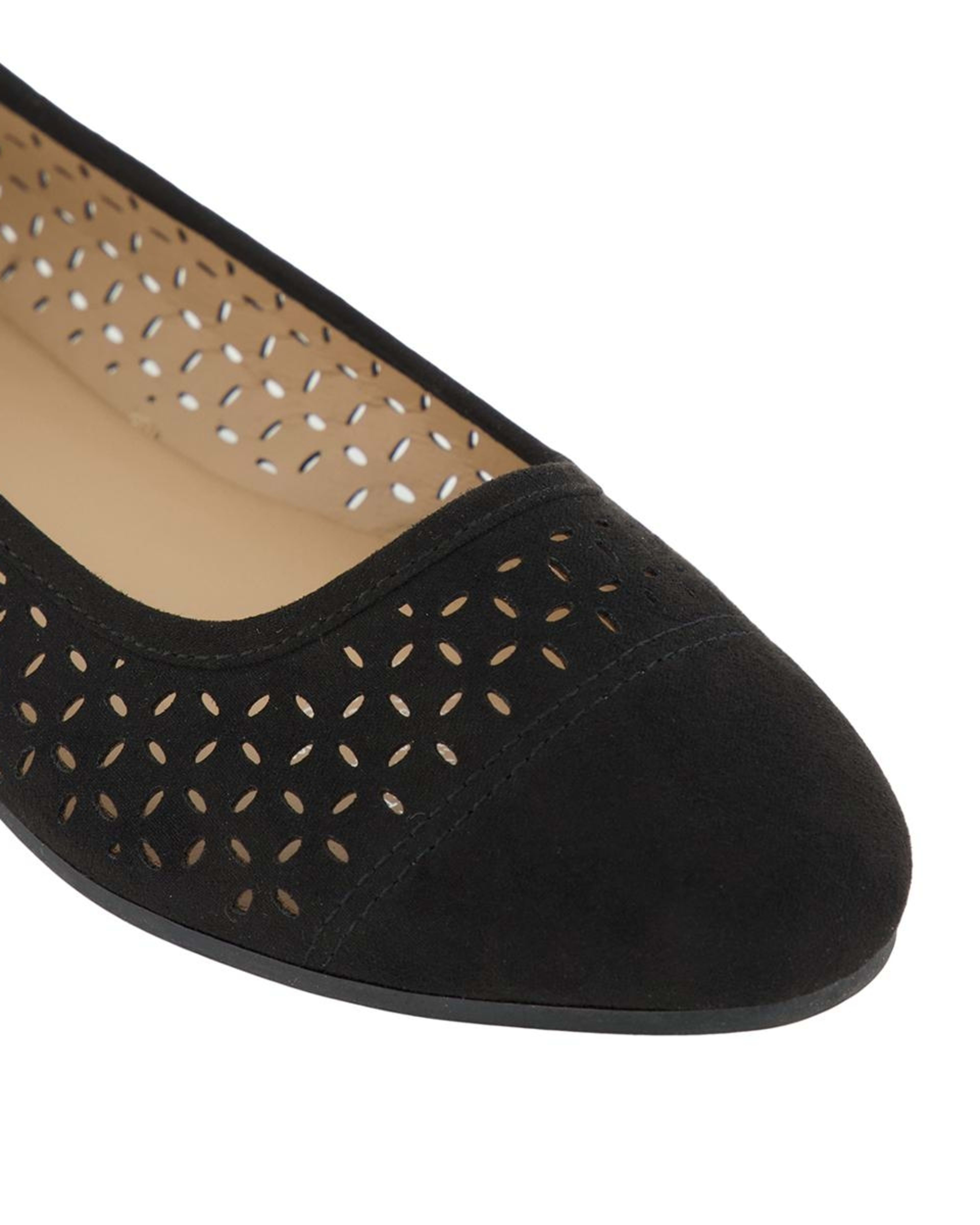 5 Laser Cut Ballet Flats Black, 5 of 5