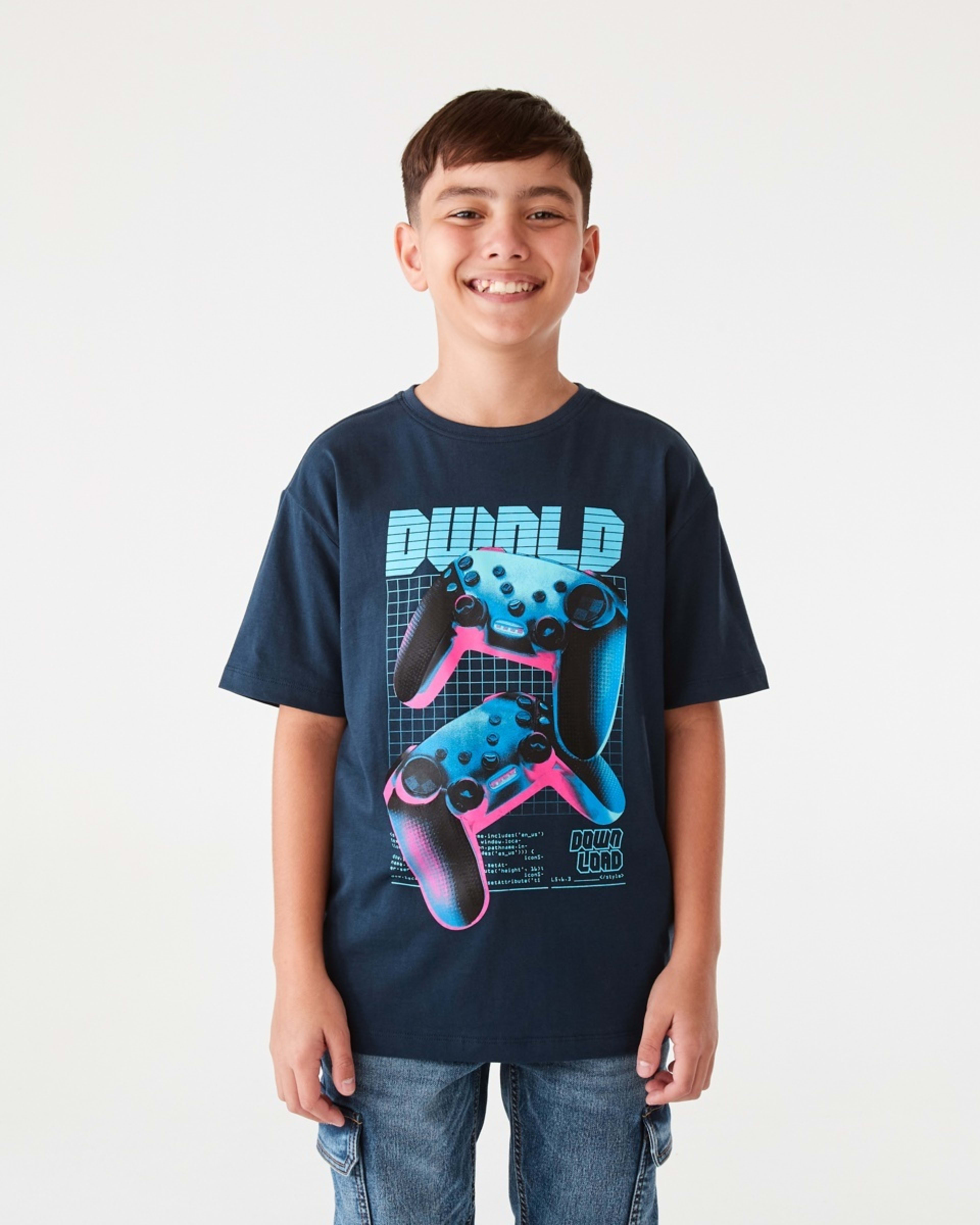 1 Short Sleeve Graphic Print T-shirt Nvy Gmgcns