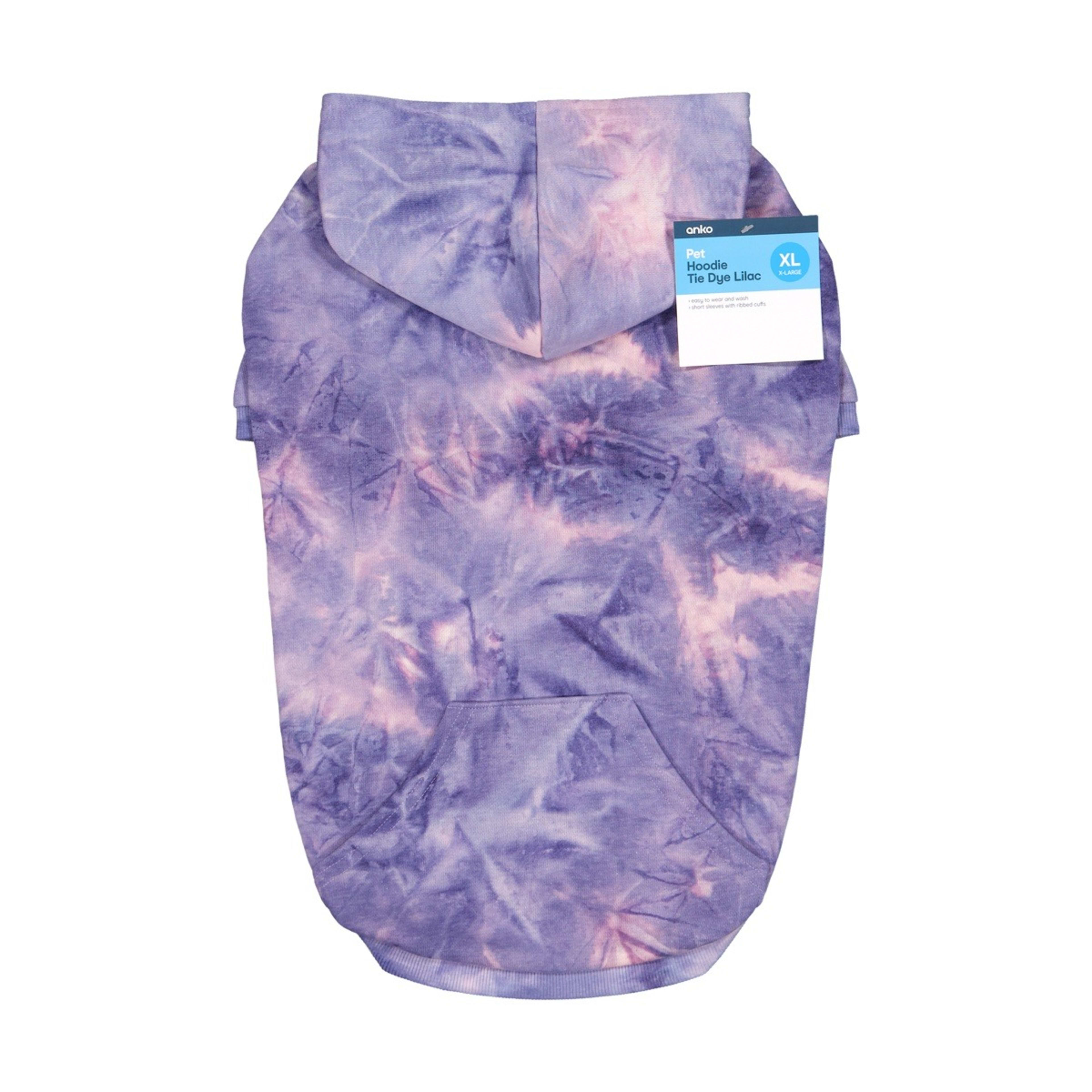 10 Pet Hoodie Tie-Dye - Extra Large, Lilac, 10 of 10