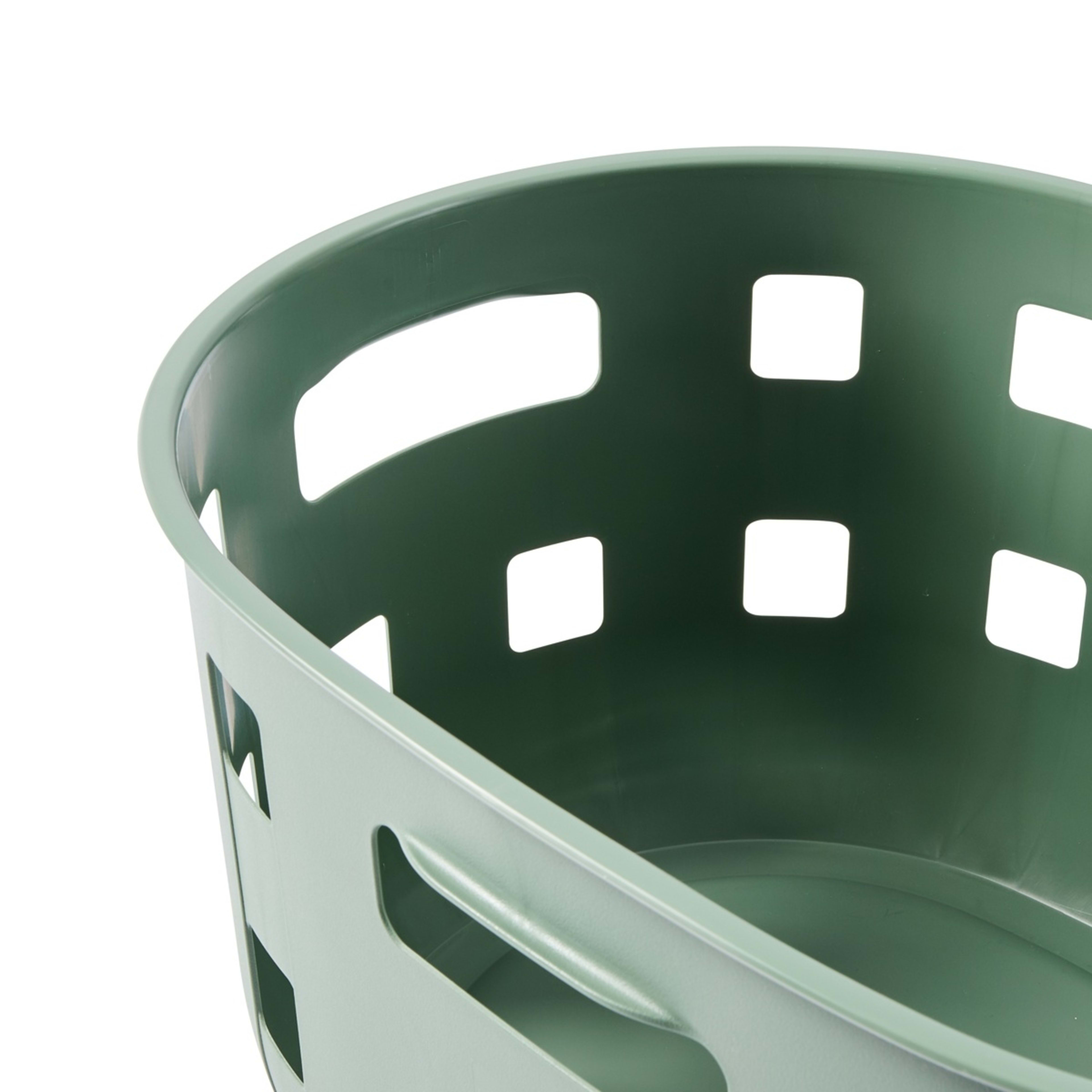 6 50L Trellis Laundry Basket - Green, 6 of 8