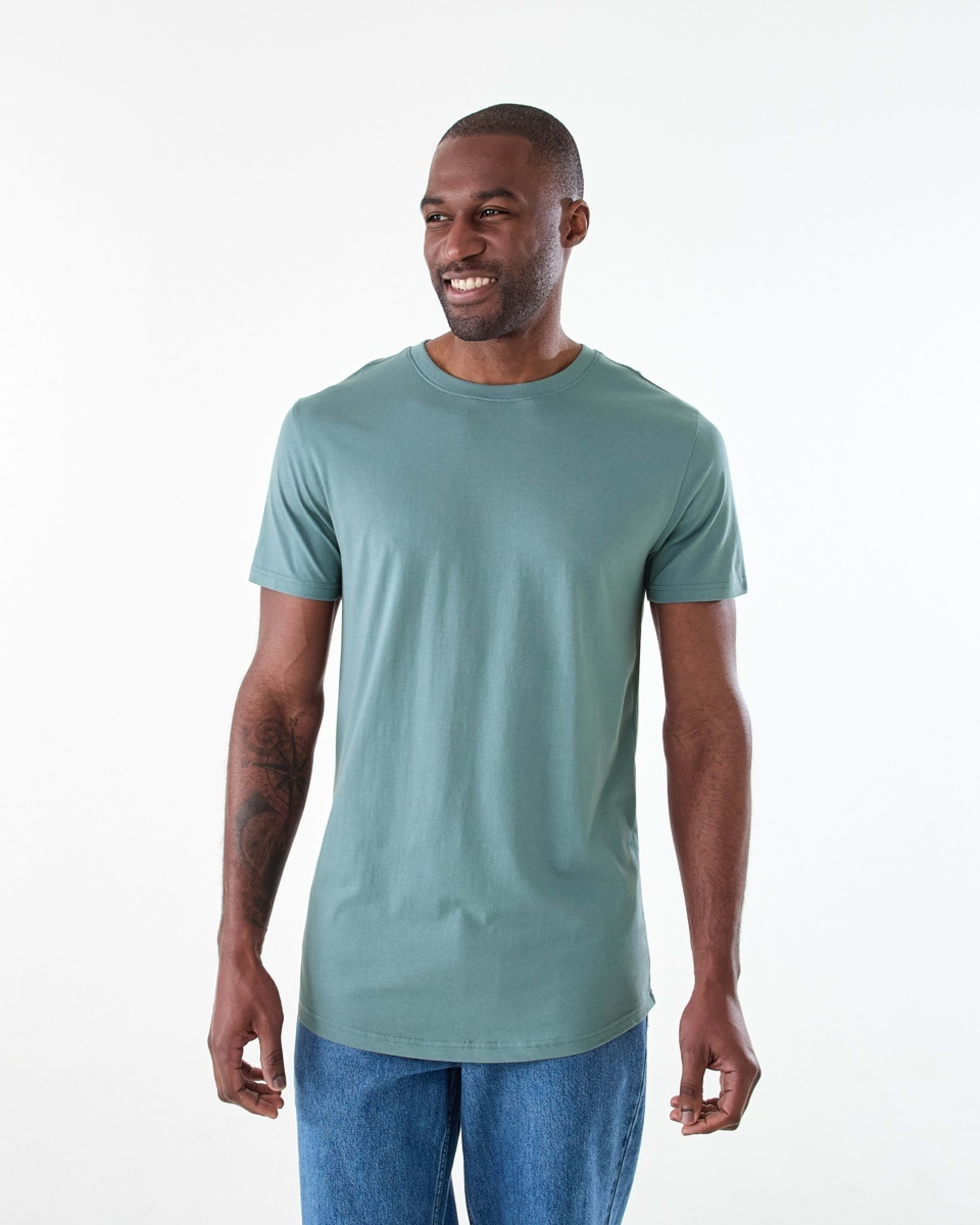 1 Australian Grown Cotton Longline T-shirt STORMY, 1 of 6