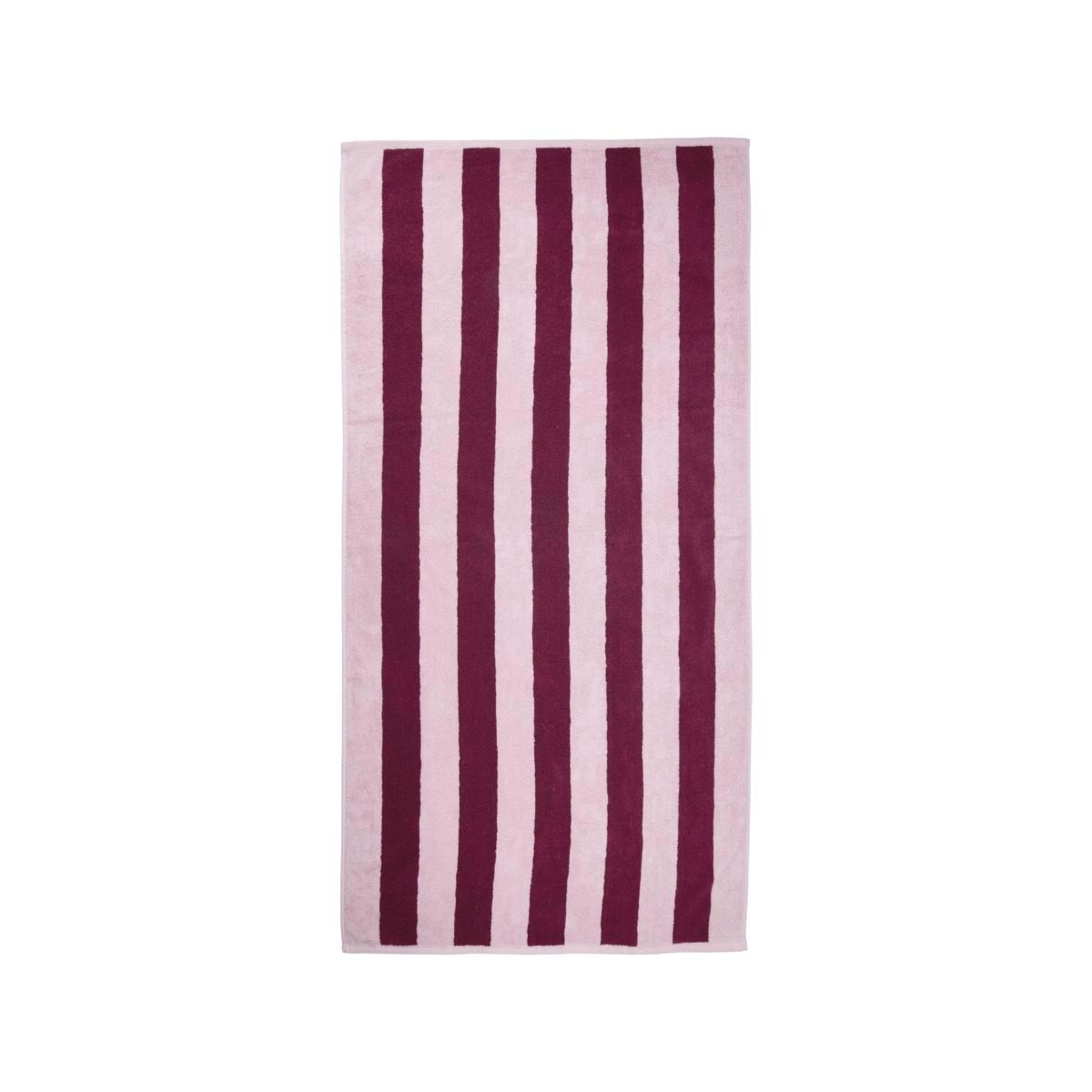3 Stripe Cotton Bath Towel - Port, 3 of 5