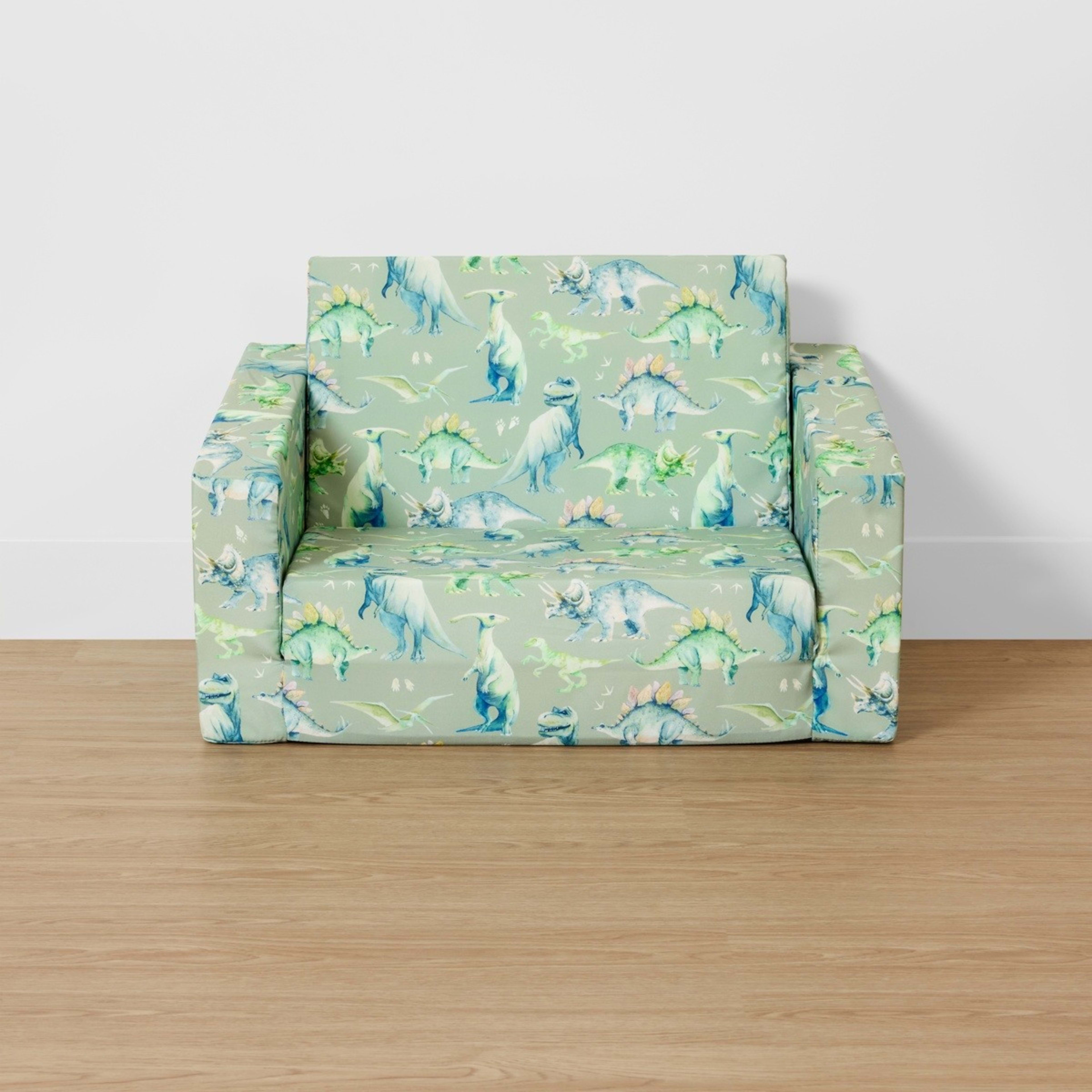 2 Dinosaur Flipout Kids Sofa - Green, 2 of 10