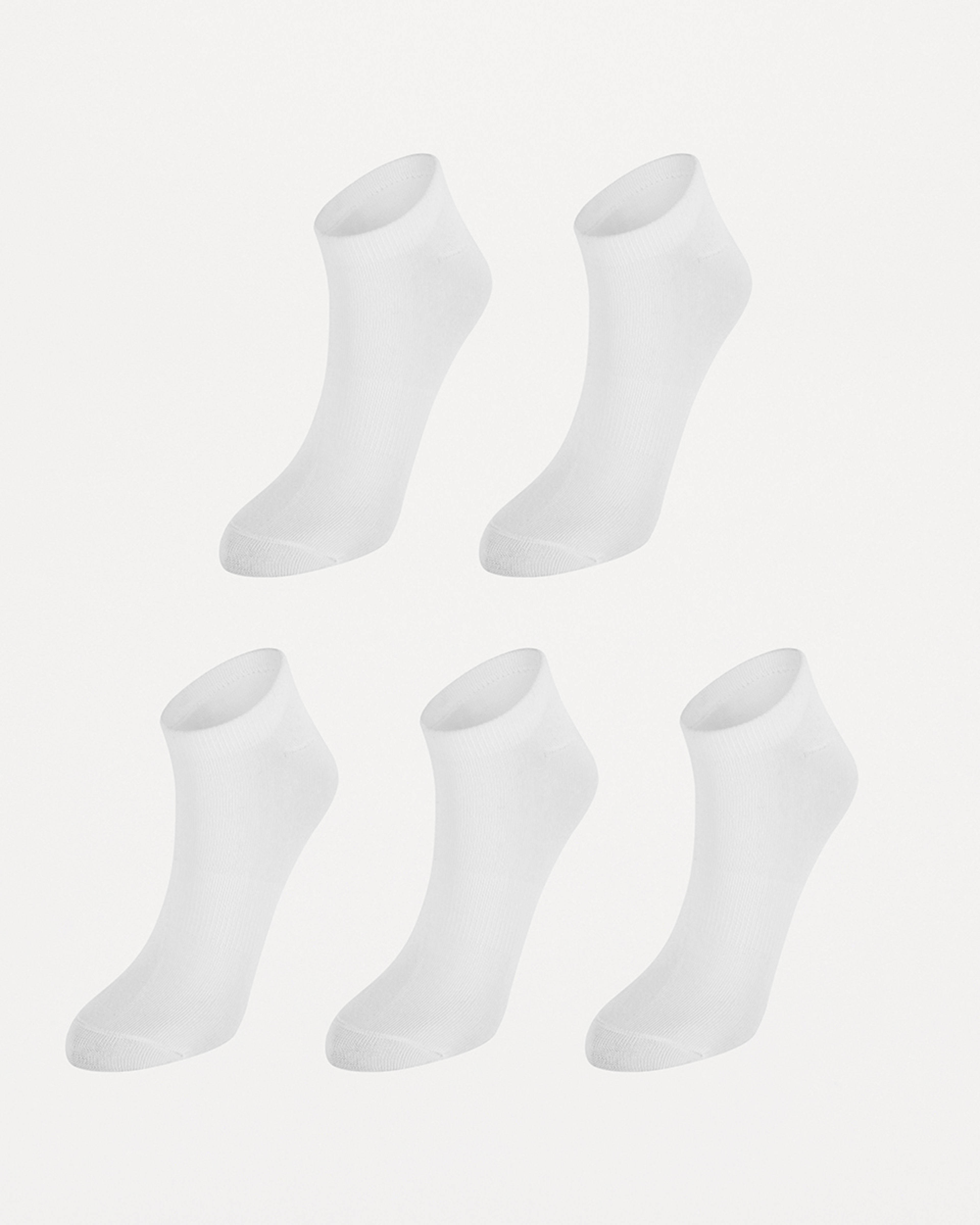1 5 Pack Active Low Cut Socks White