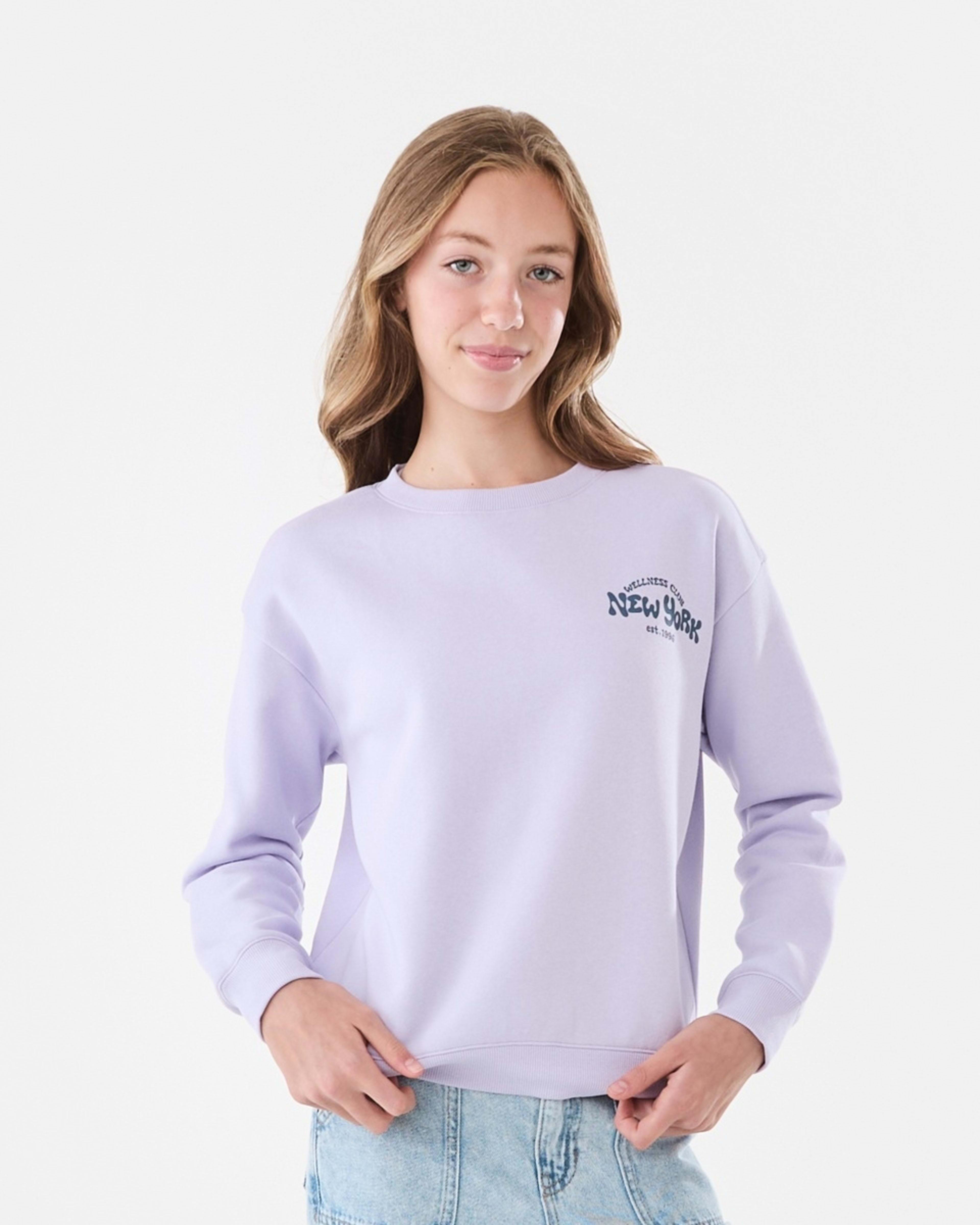 1 Print Crew Neck Sweatshirt Ny Wellness Club Pastel Lilac
