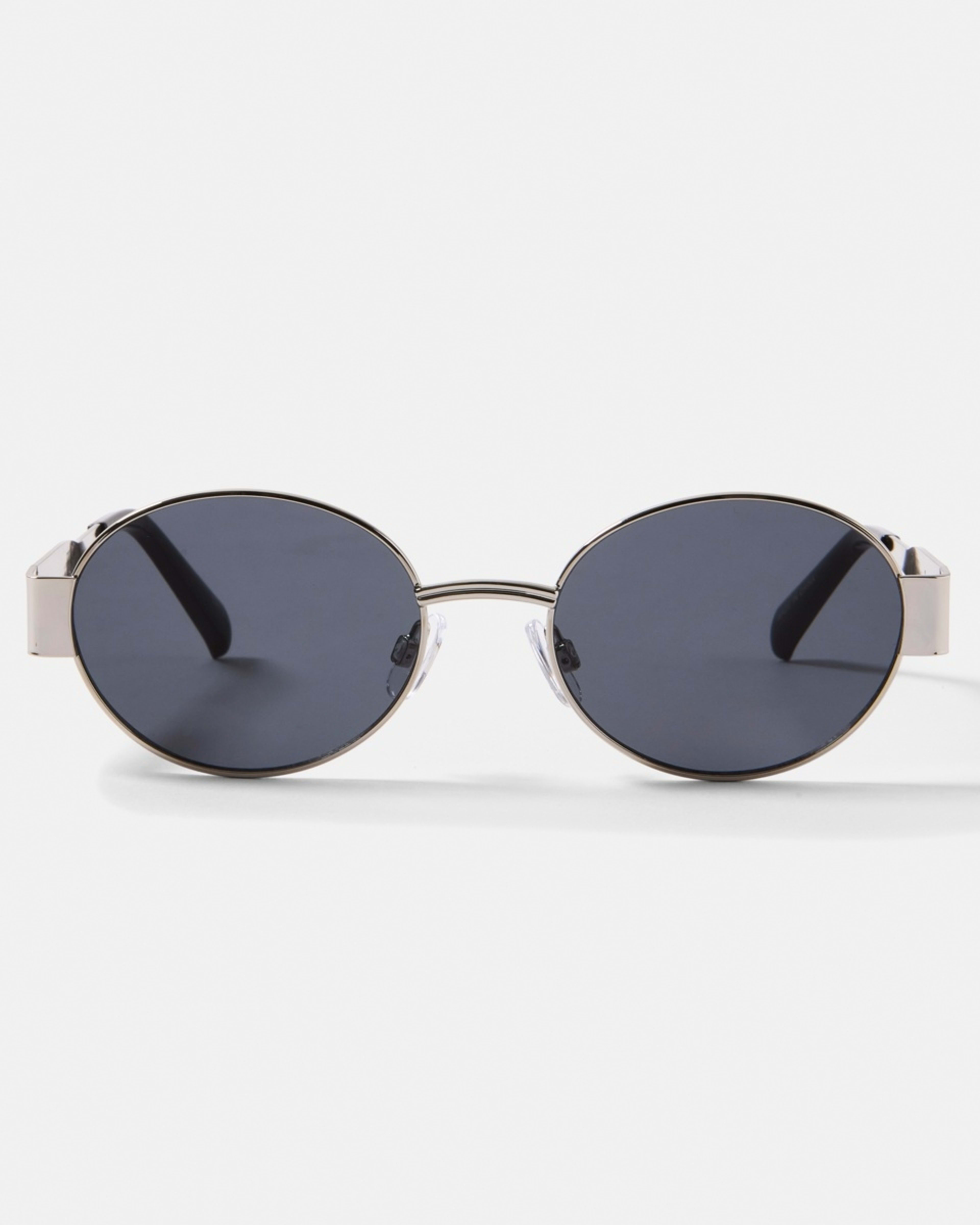4 Oval Metal Sunglasses Silver, 4 of 6