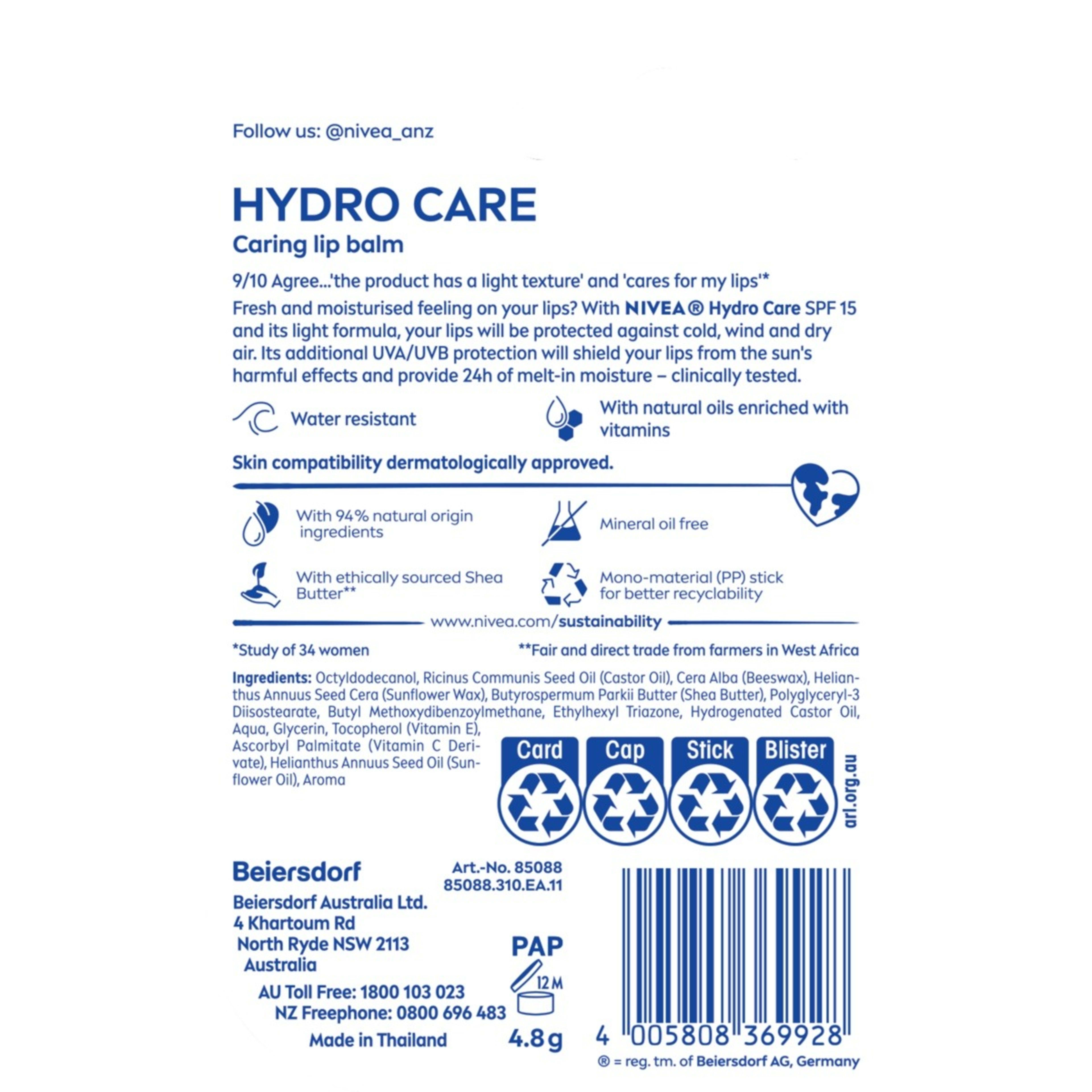 2 Nivea Hydro Care Lip Balm, 2 of 8