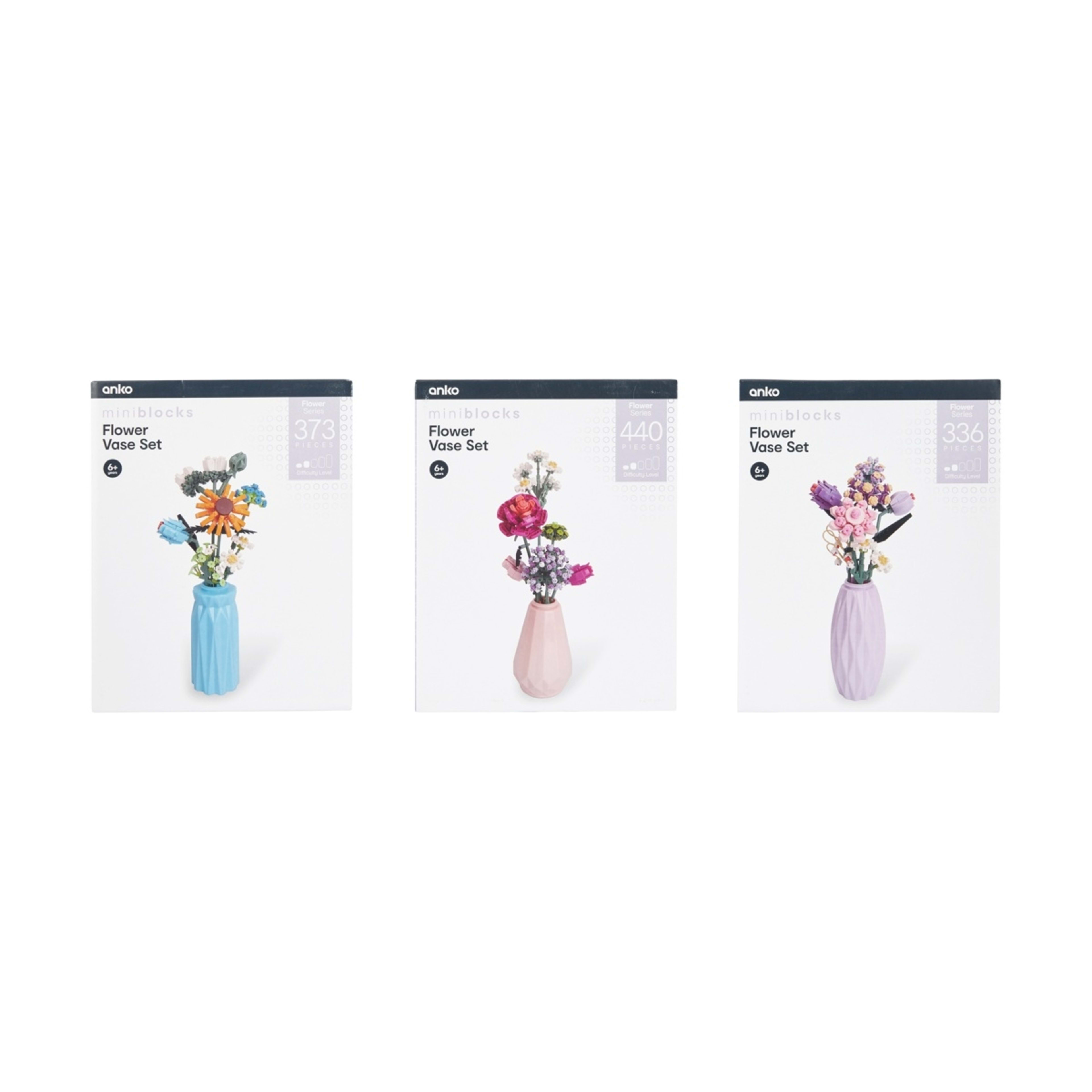 1 Mini Blocks Flower Series: Flower Vase Set - Assorted