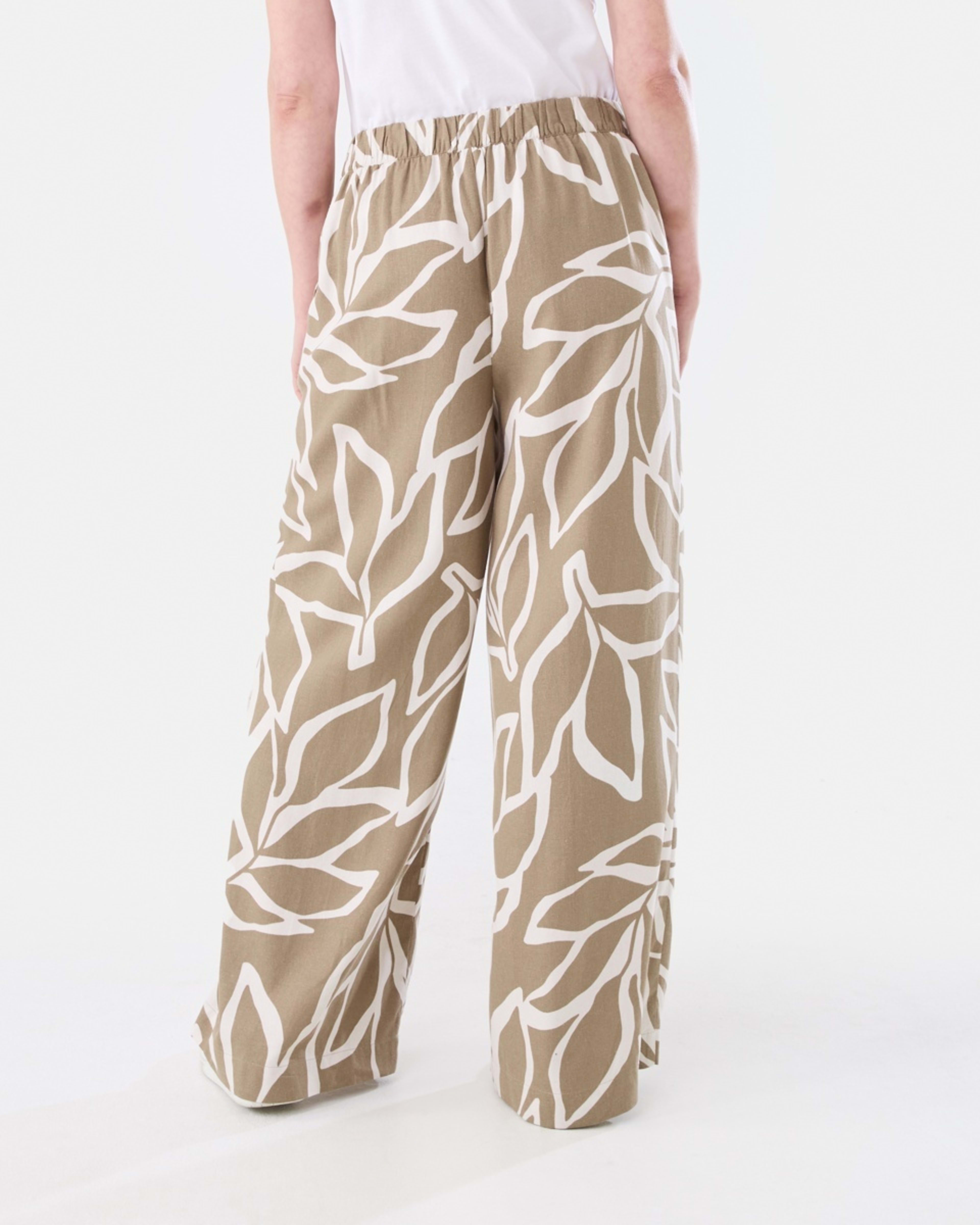 3 Textured Wide Leg Pants LEAVES CARIBOU, 3 of 5