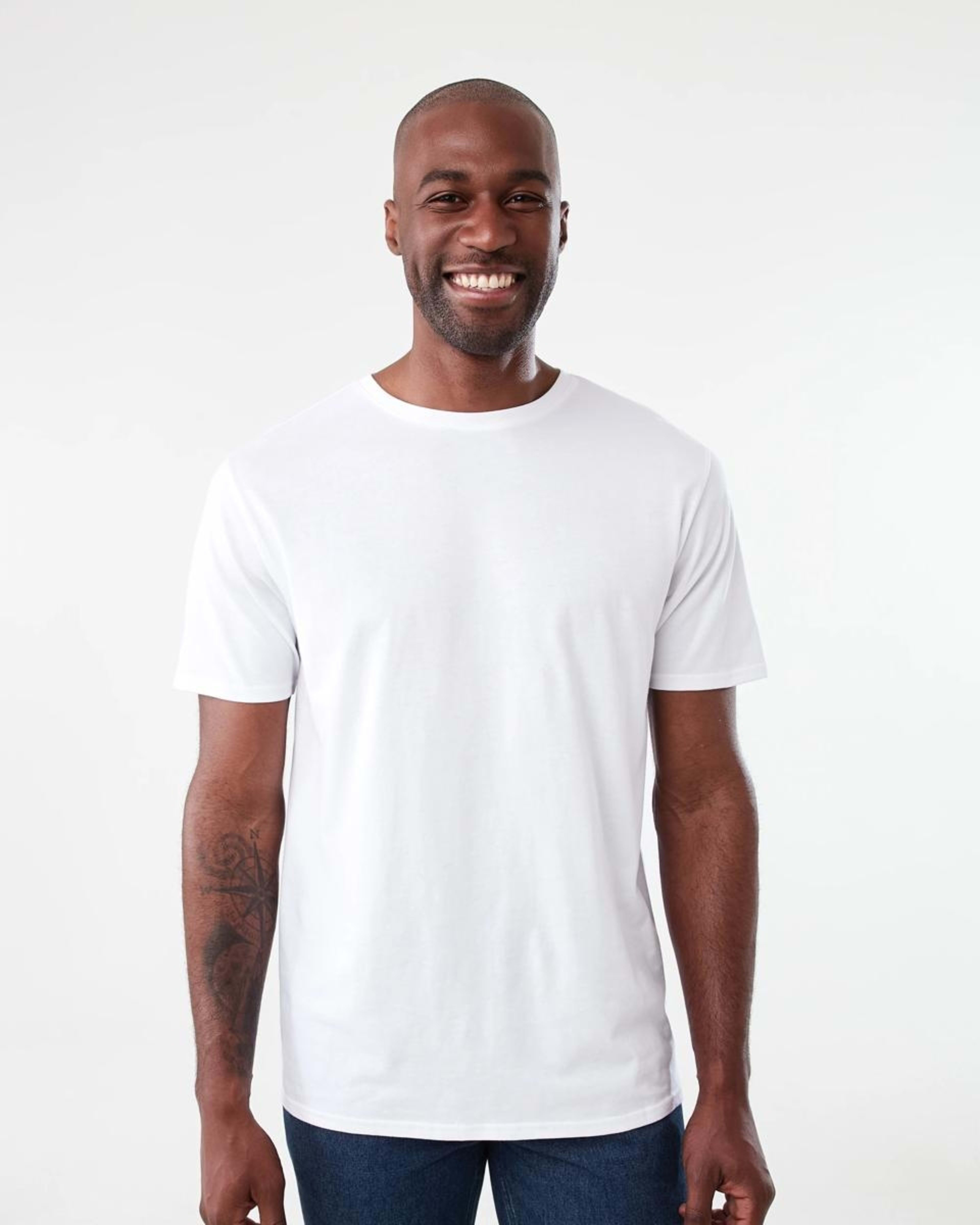 1 Plain Crew Neck T-shirt WHITE, 1 of 7
