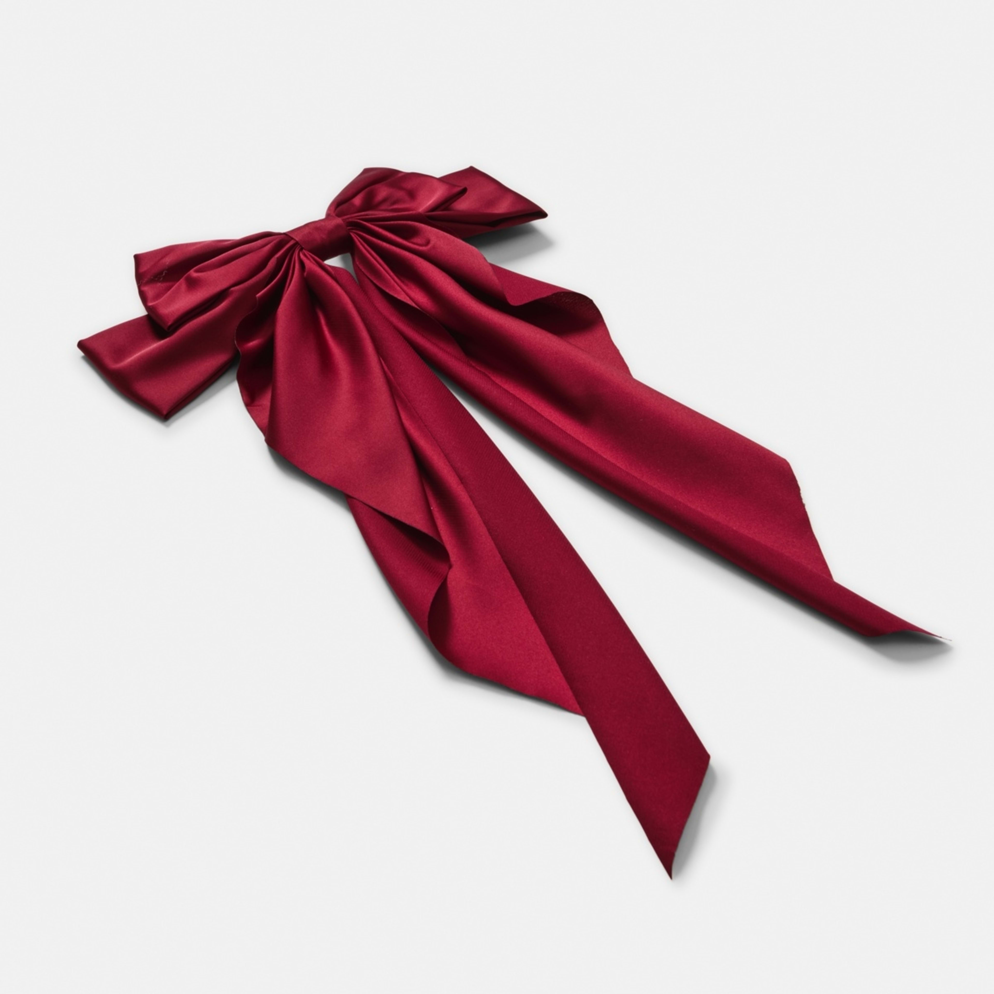 3 Burgundy Red Barrette Large Bow Hair Clip, 3 of 5