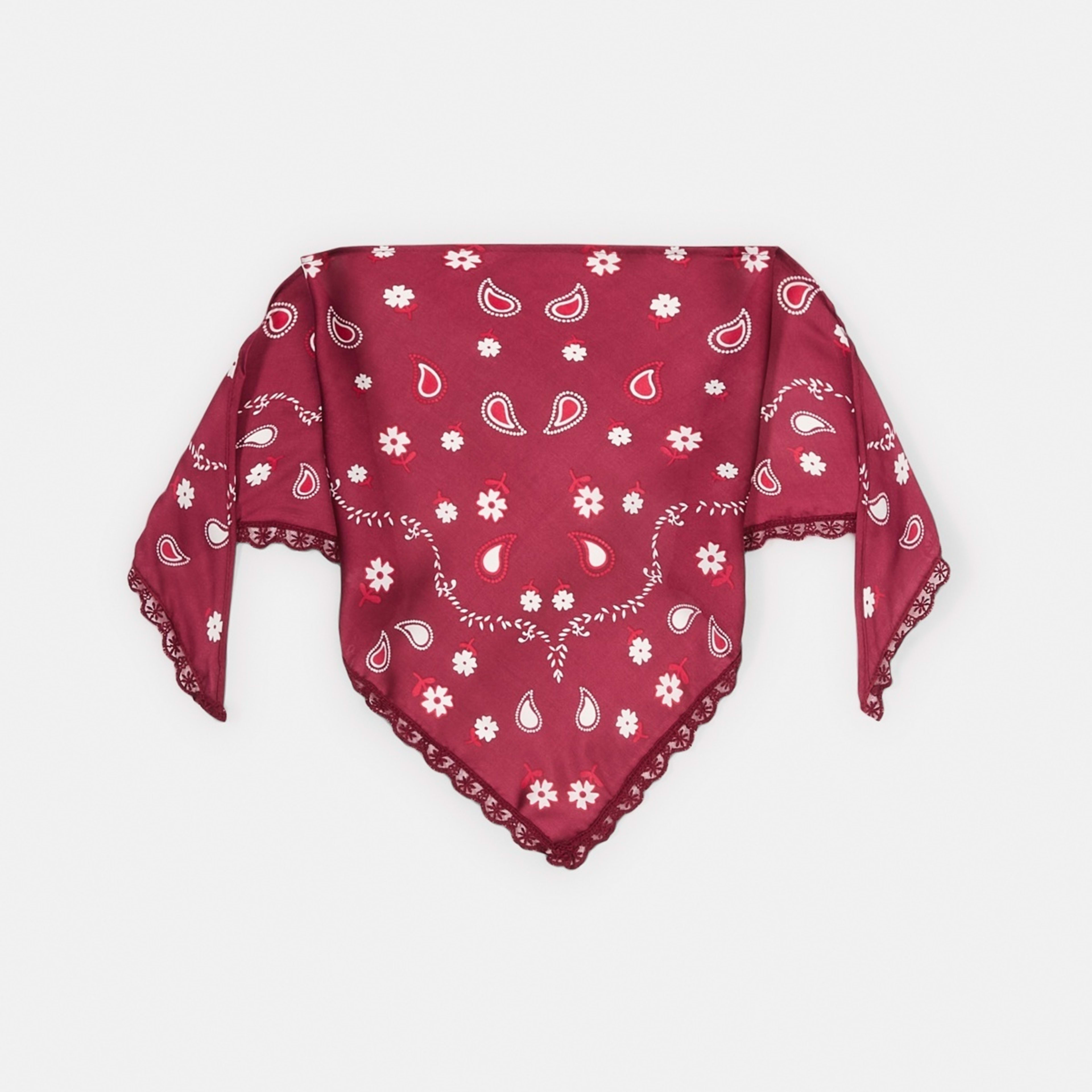 1 Lace Trim Hair Scarf