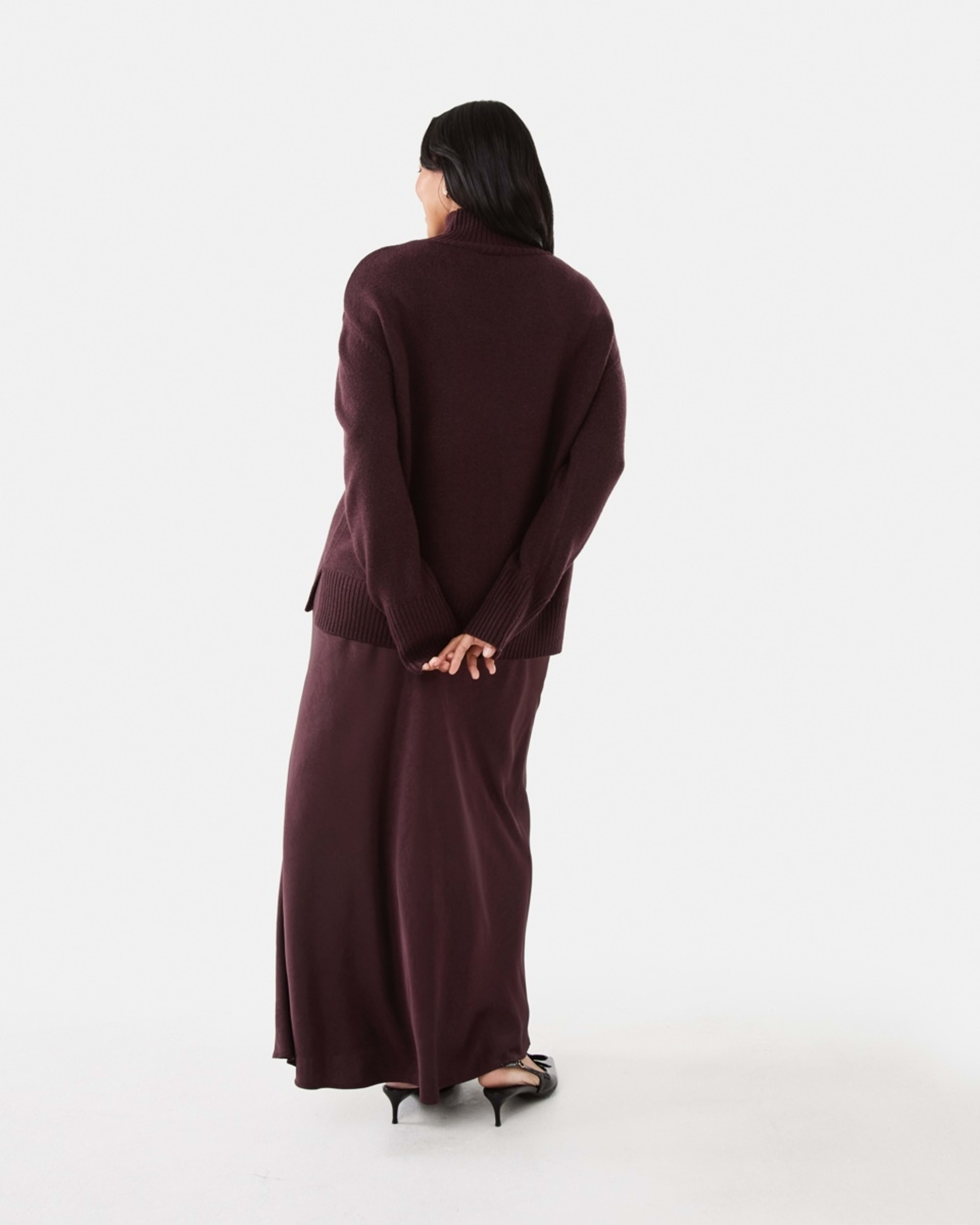 4 Funnel Split Hem Jumper Mulberry, 4 of 8