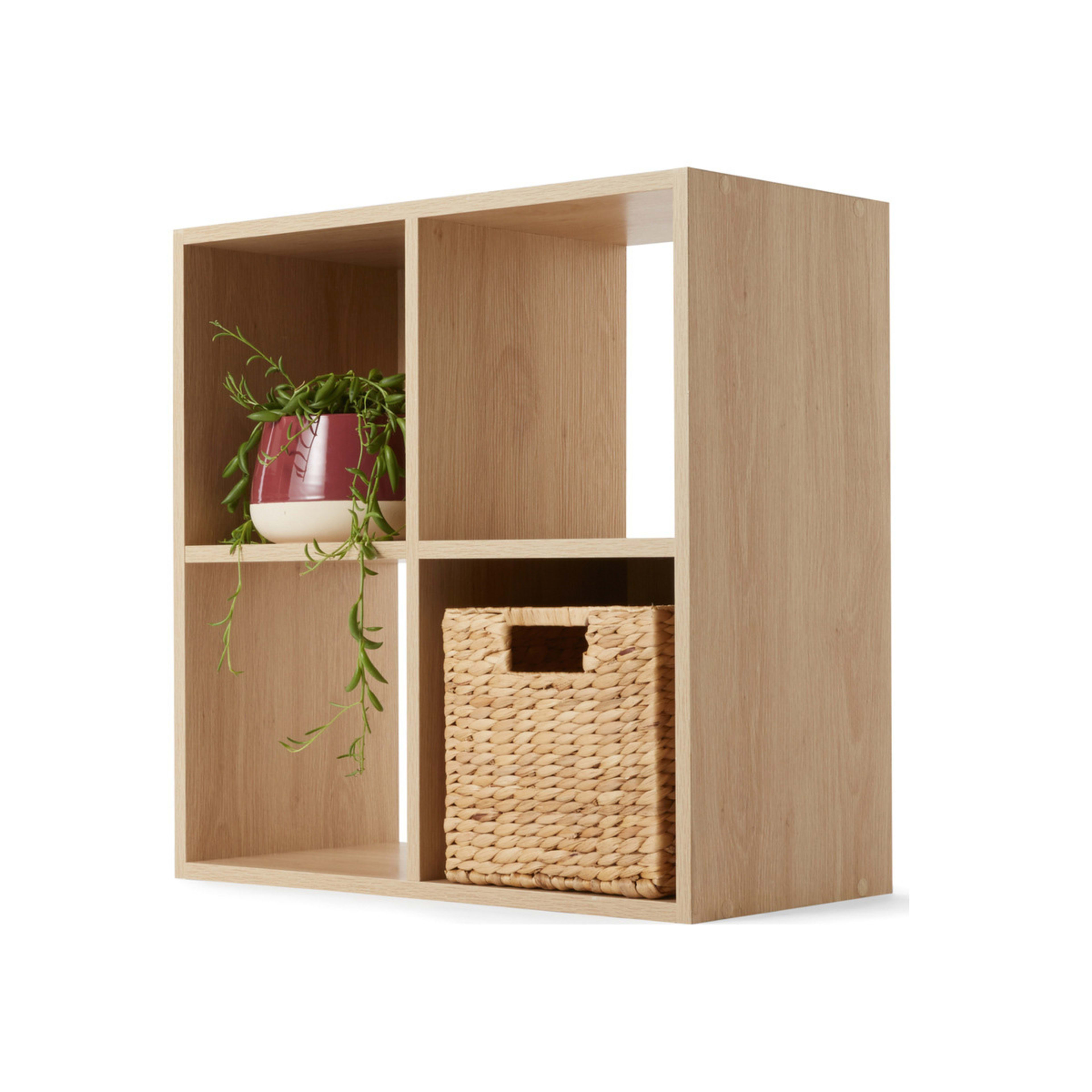 4 4 Cube Display Storage Unit - Oak, 4 of 5