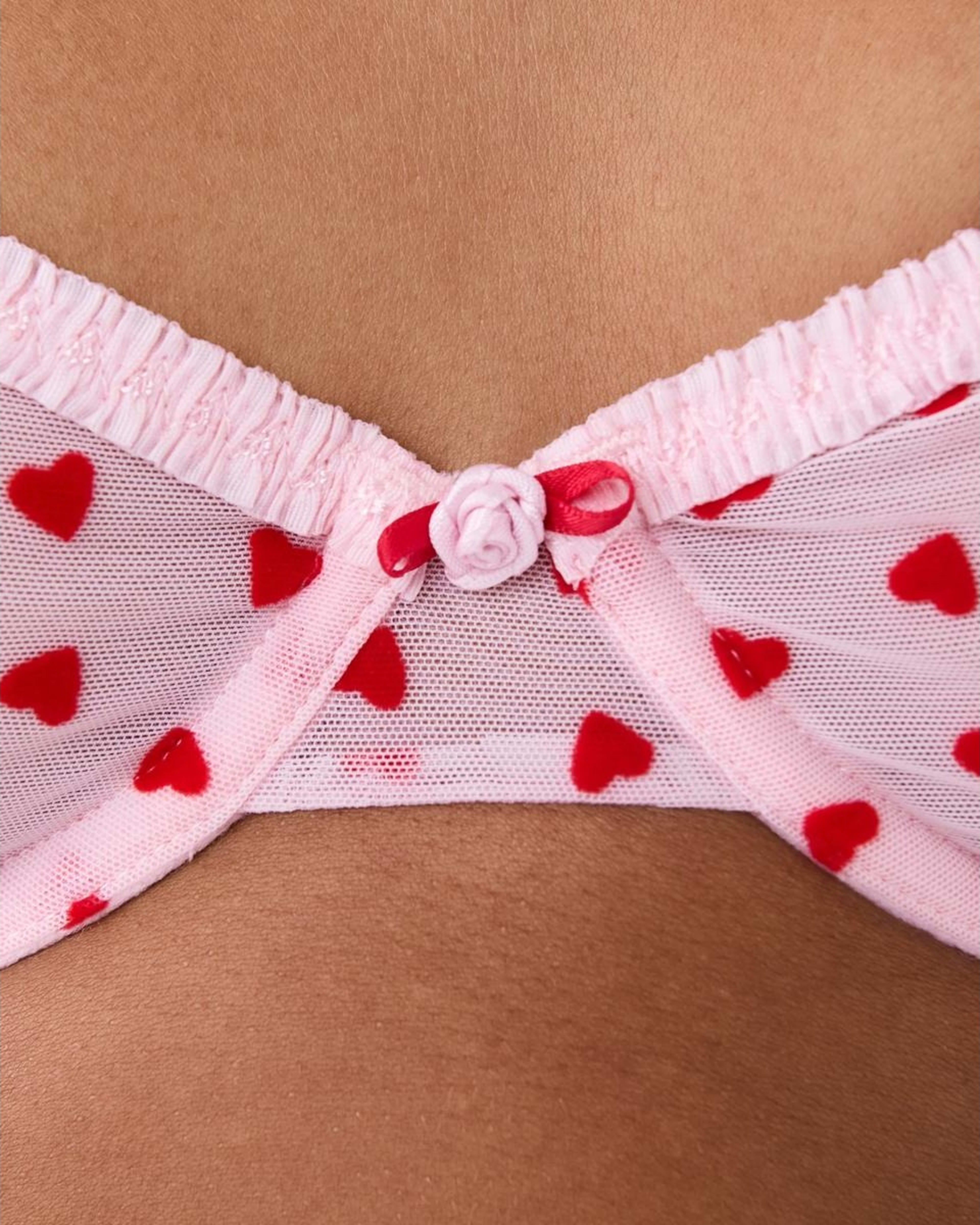 6 Co-ordinated Mesh Soft Cup Bra Hearts, 6 of 7