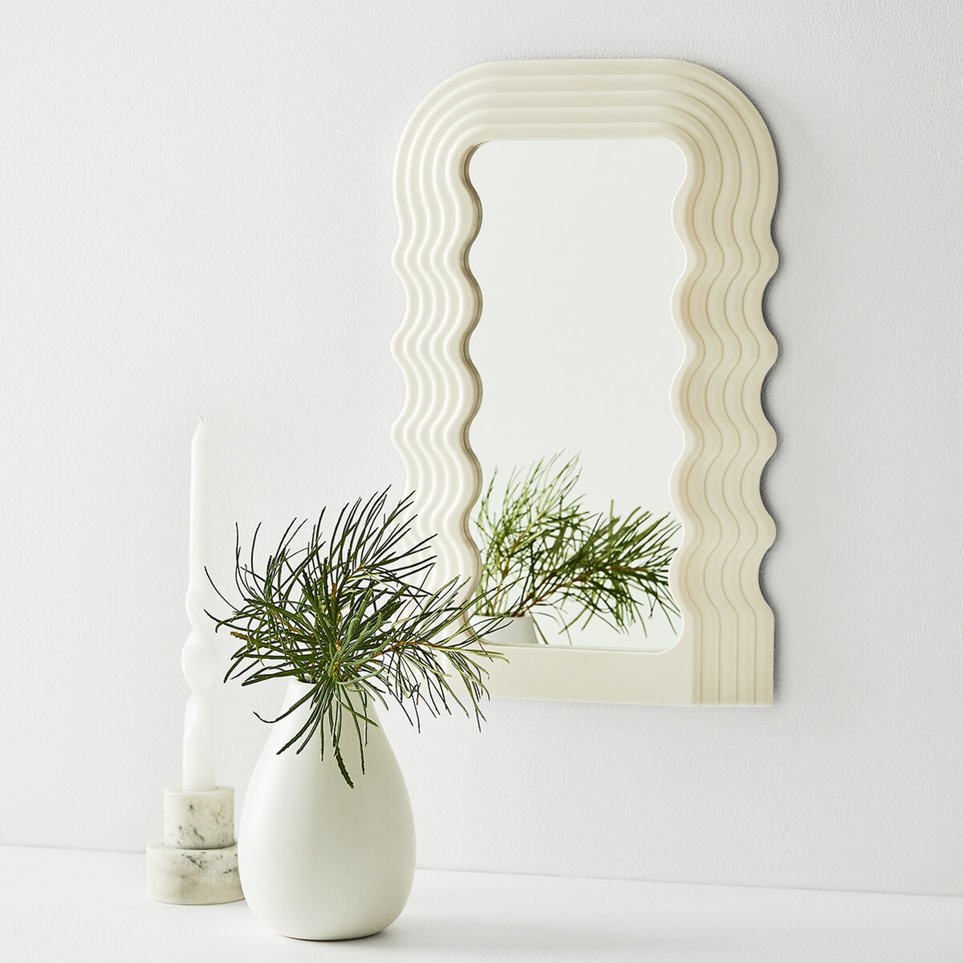 Wavy Mirror - White - Kmart