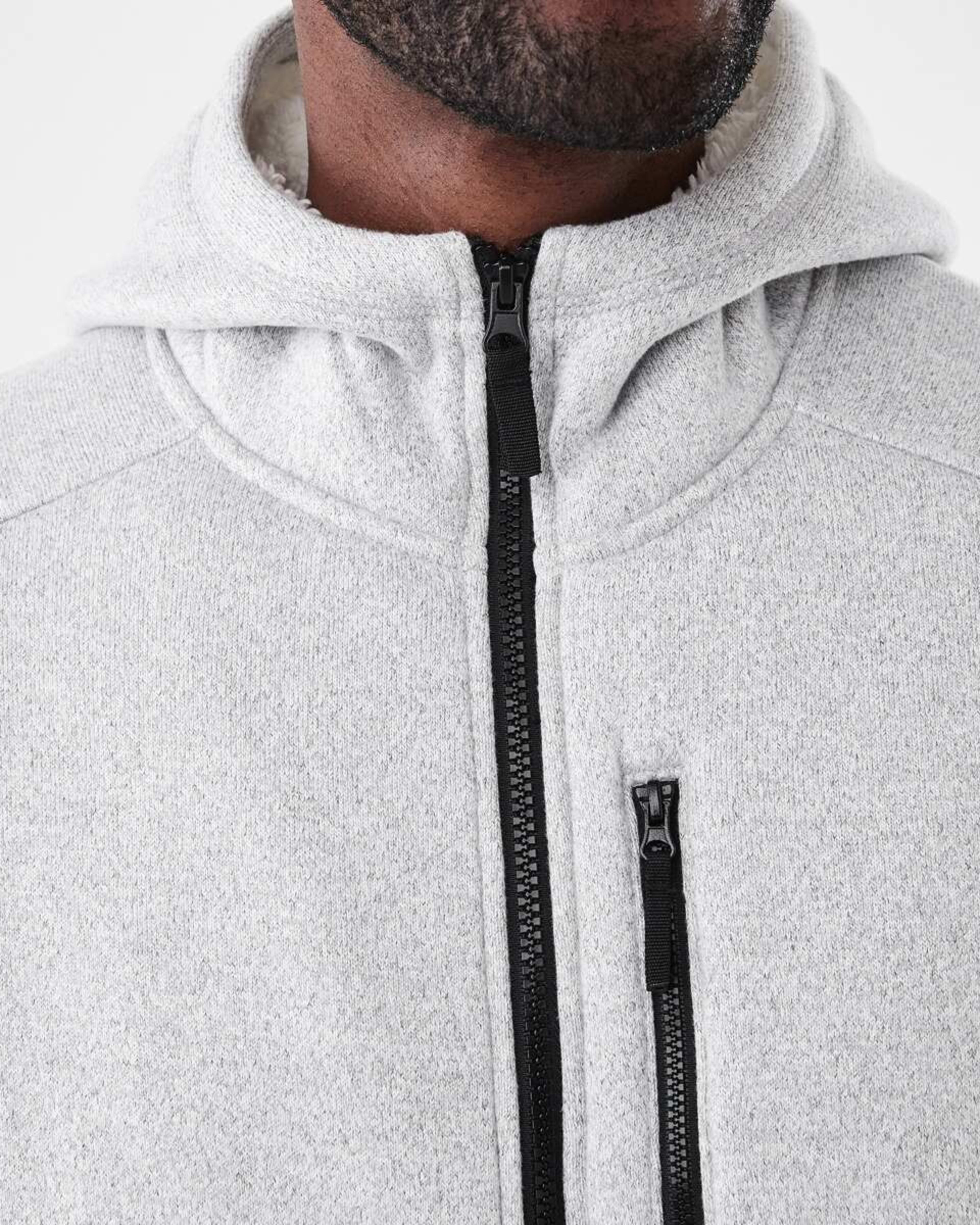 6 Active Mens Knit Sherpa Jacket Alloy Grey Marle, 6 of 8