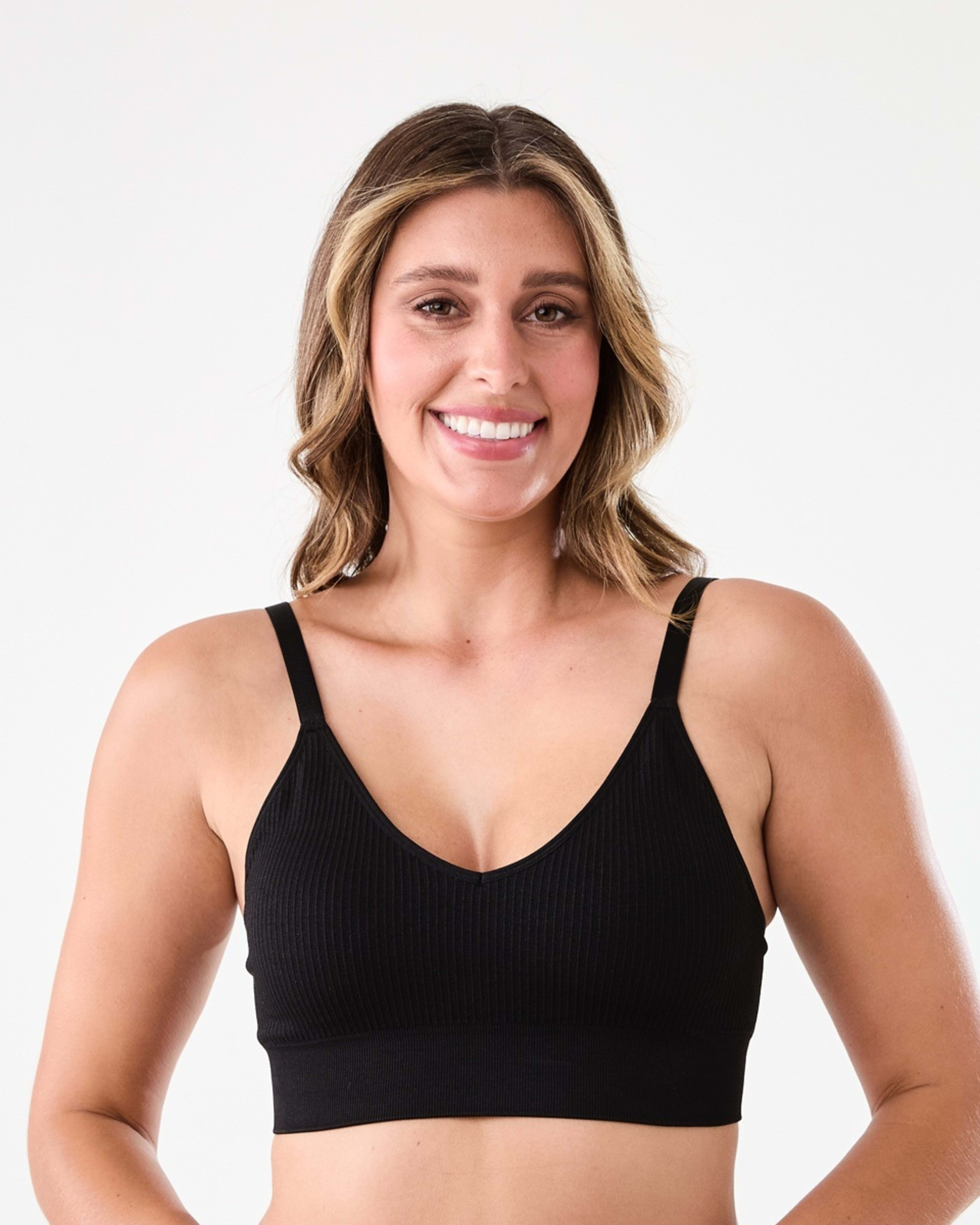 1 Sports Medium Support Seamfree Crop Top BLACK, 1 of 6