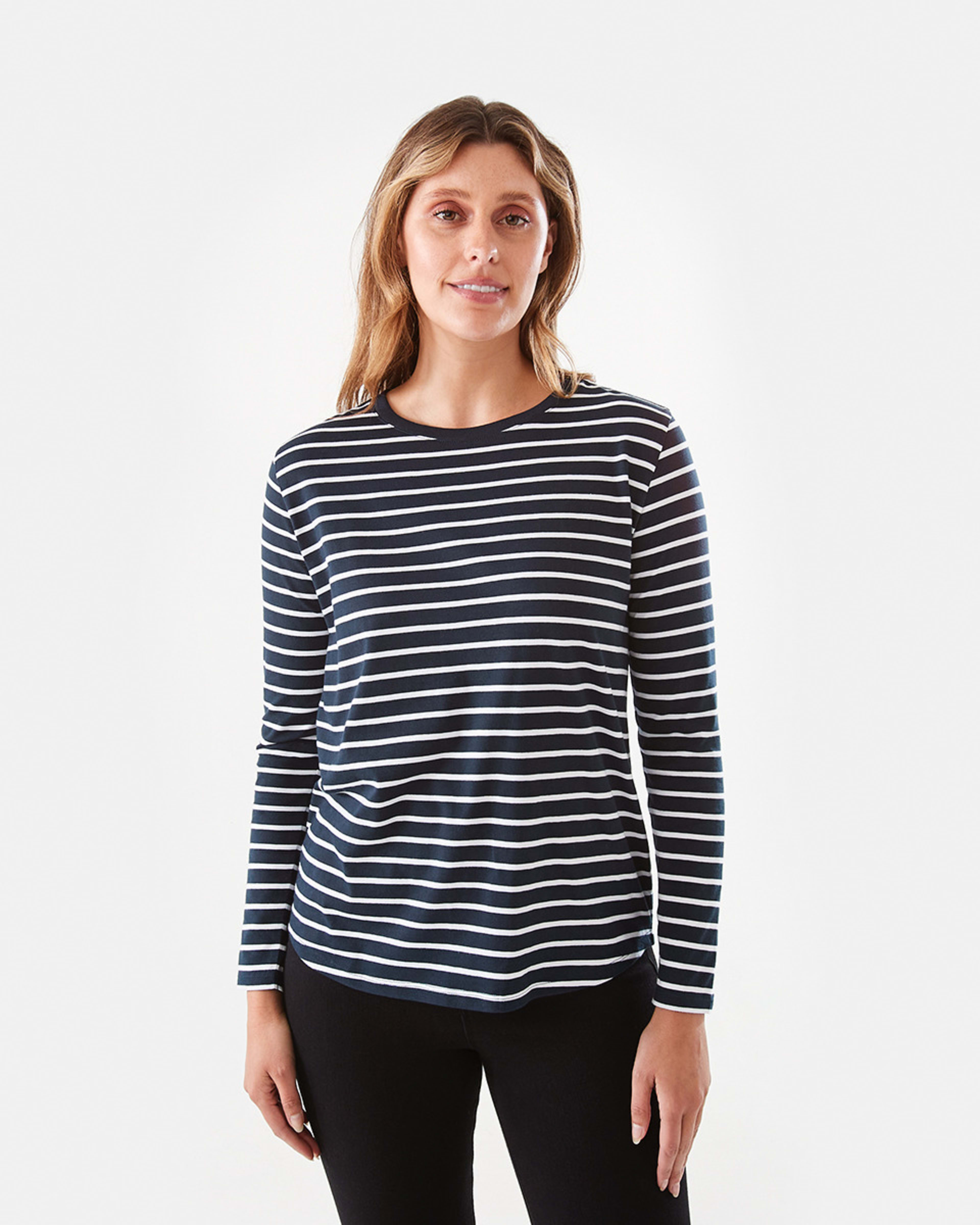1 Long Sleeve Cotton T-shirt Wide St Nv