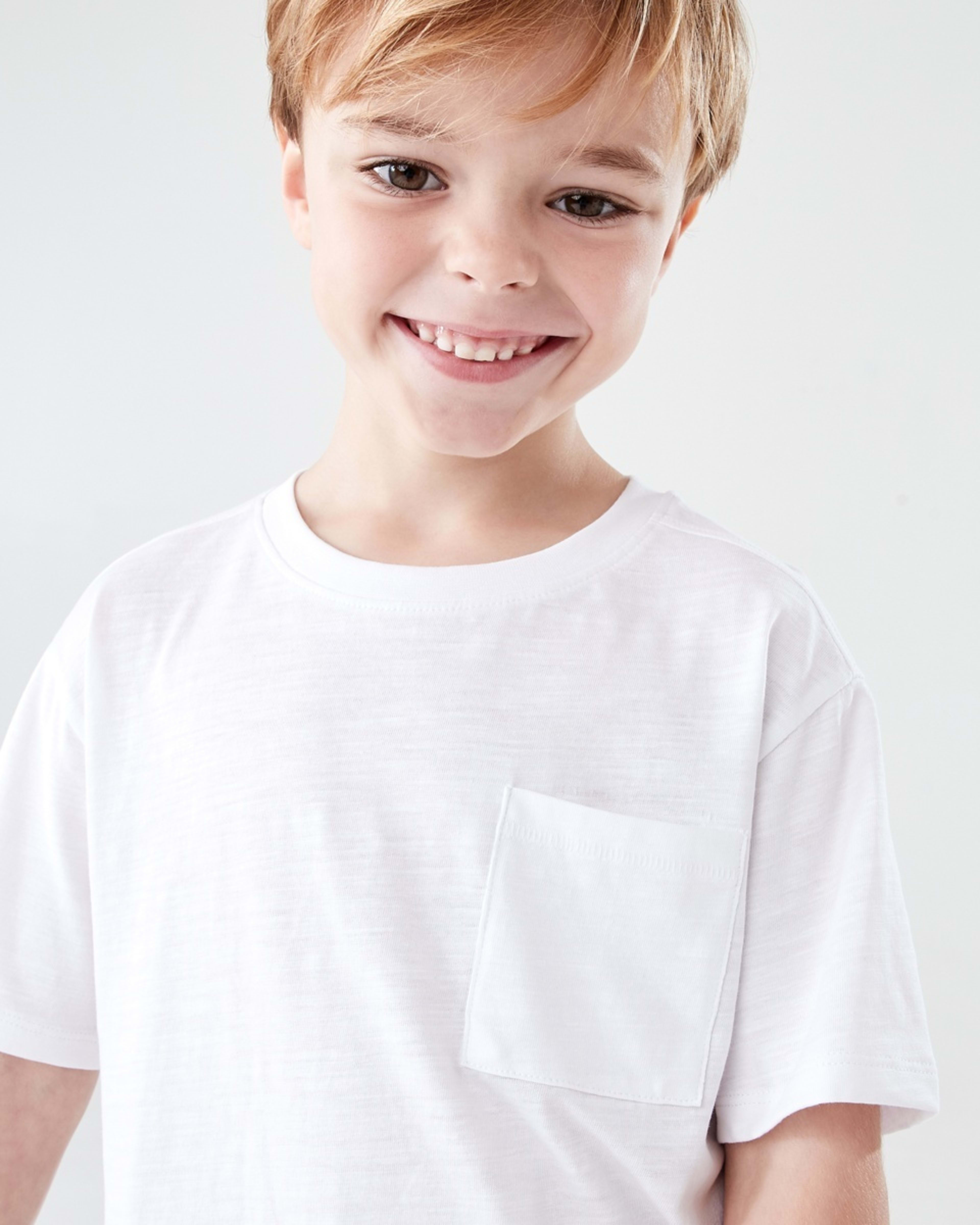3 Plain Cotton T-shirt WHITE, 3 of 6