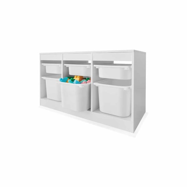 Kids Storage Unit with 6 Tubs - White
