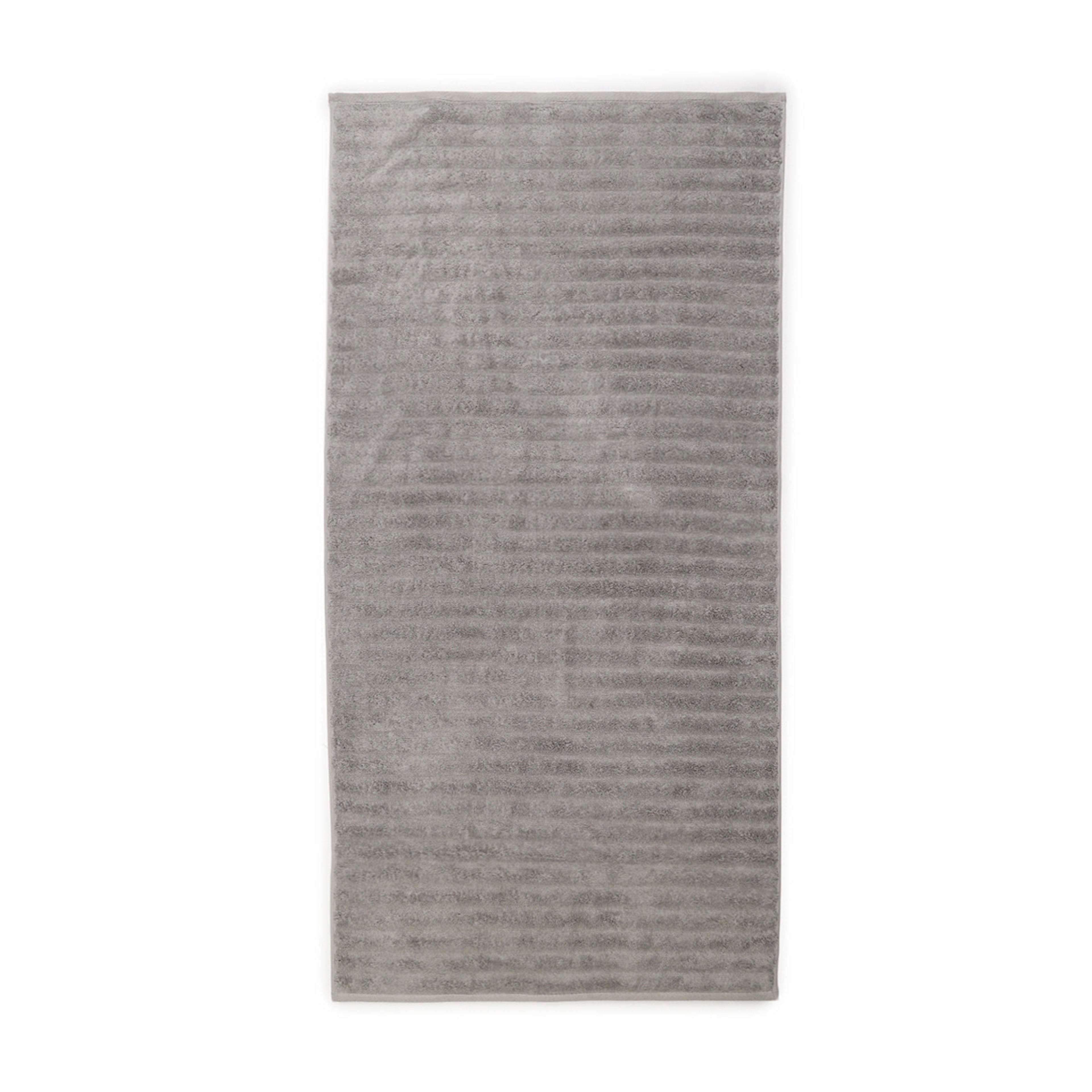 3 Thick Ribbed Australian Cotton Bath Towel - Silver, 3 of 5