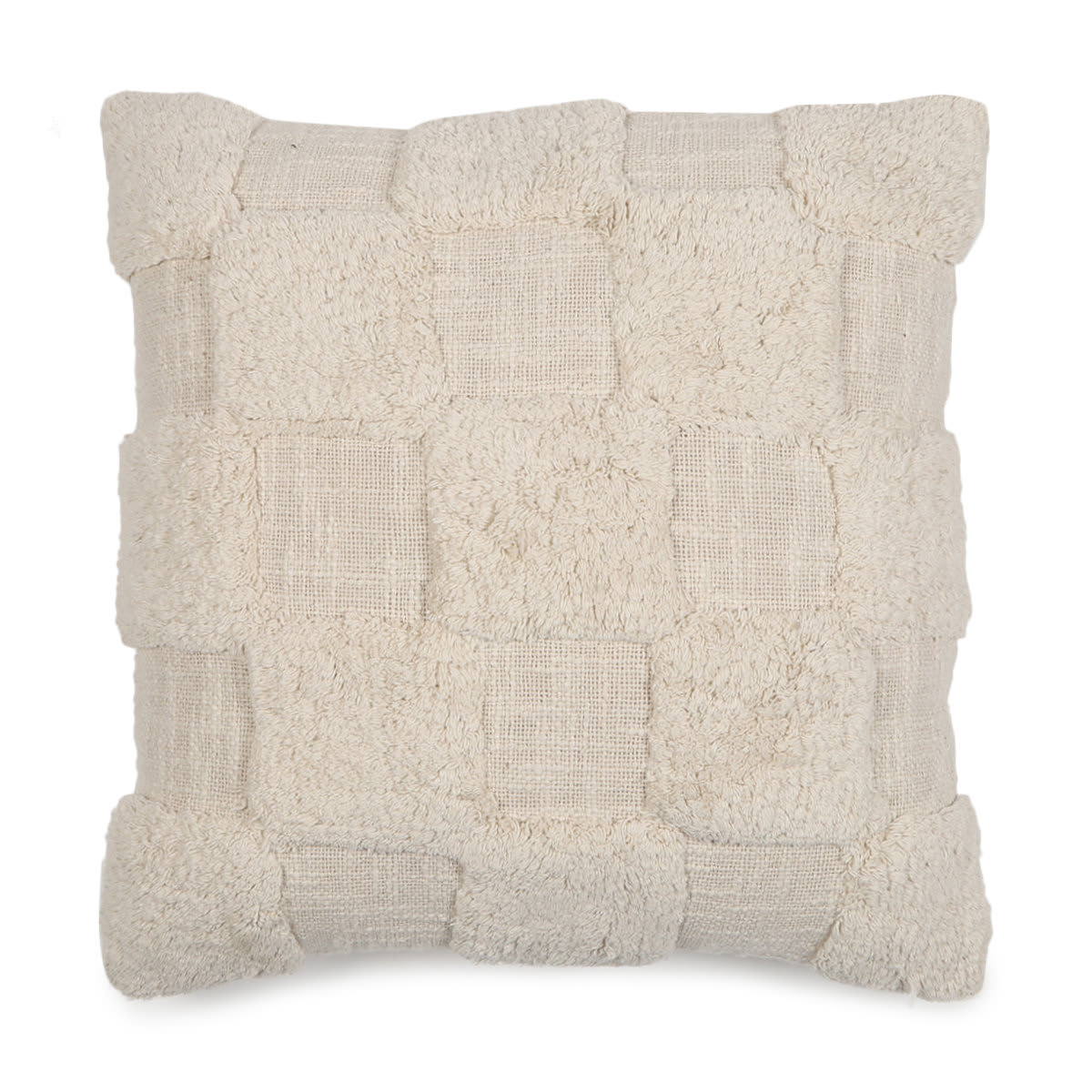43cm Check Cushion Natural Kmart NZ
