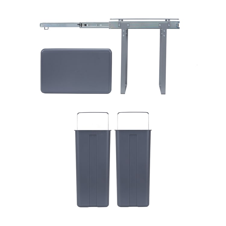 2 Section Under the Sink Pull Out Bin Kmart