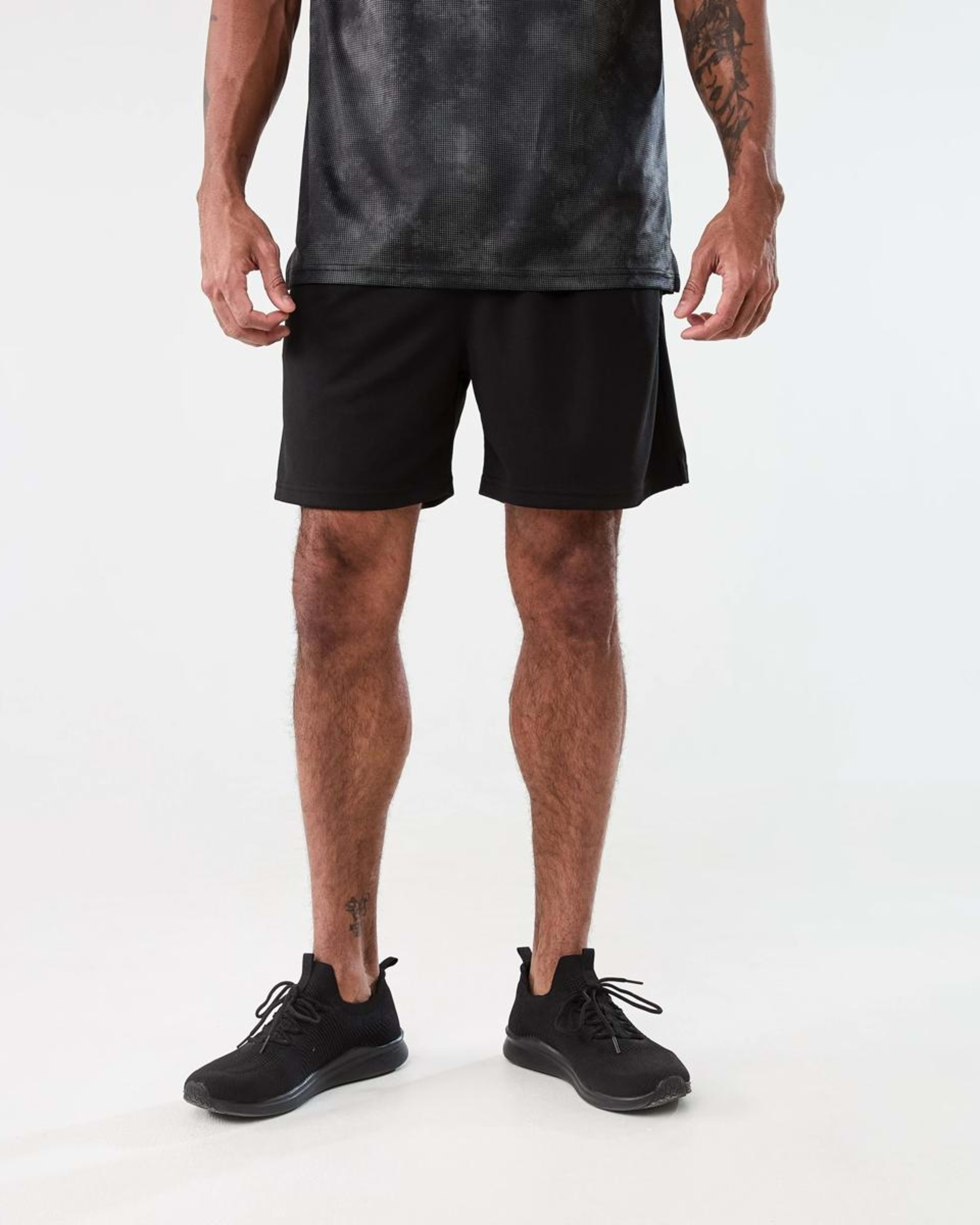 6 Active Mens Comfort Sports Shorts BLACK, 6 of 7