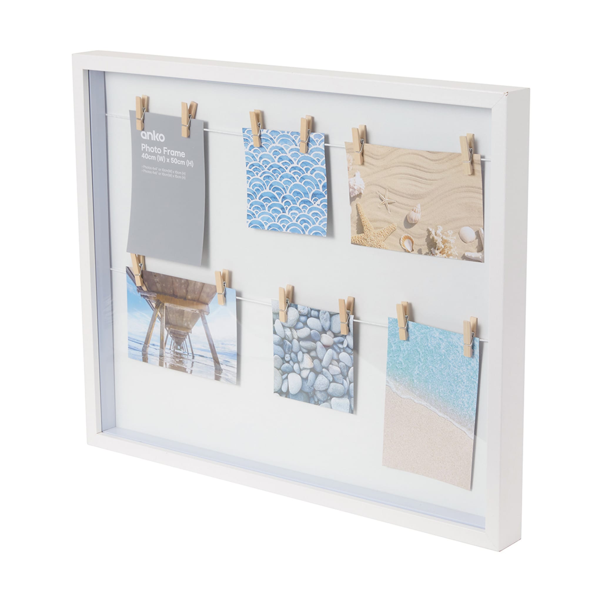 Frame Collage Pegged 40cm x 50cm White Kmart