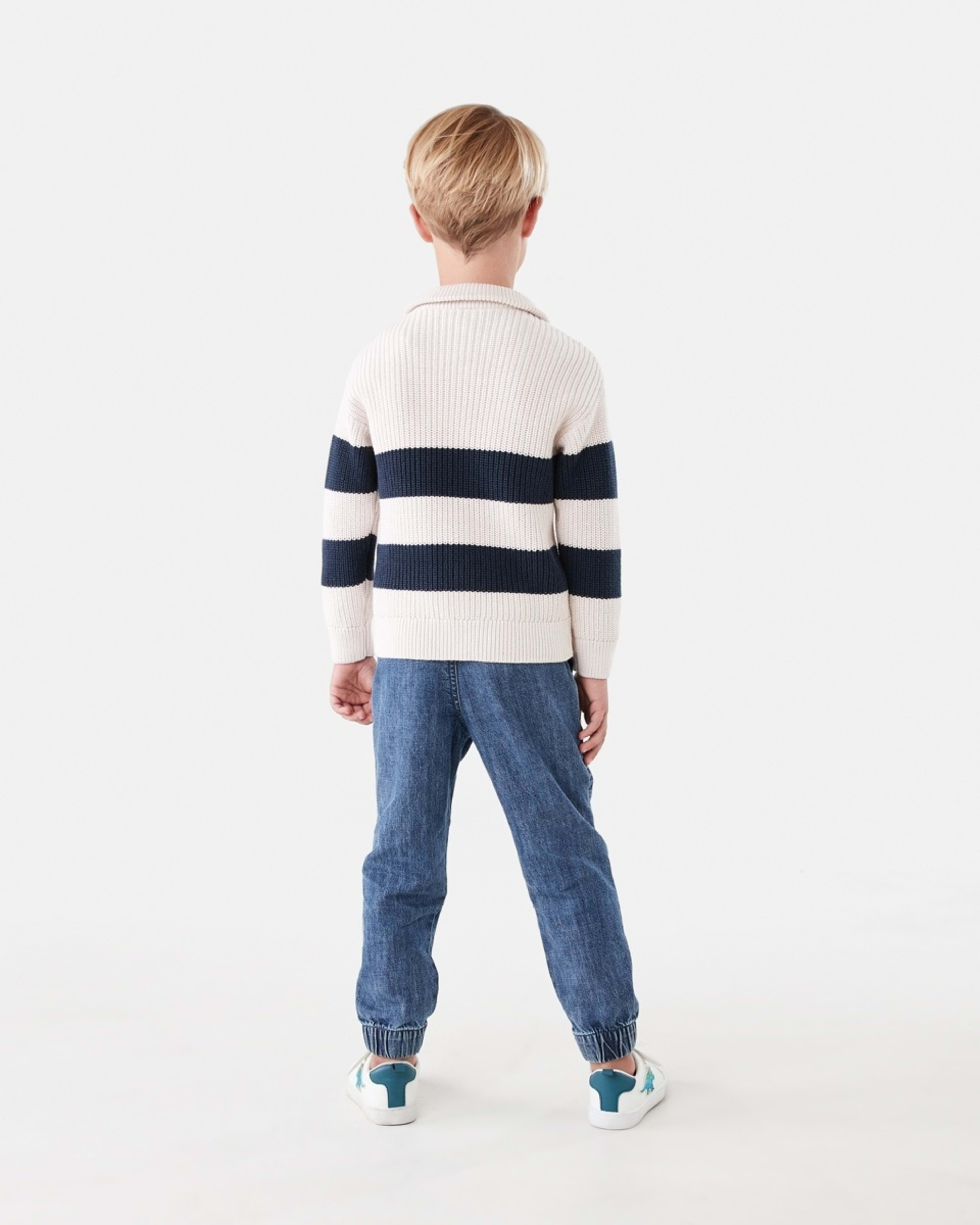 7 Funnel Neck Knit Top Bge Stripe, 7 of 9