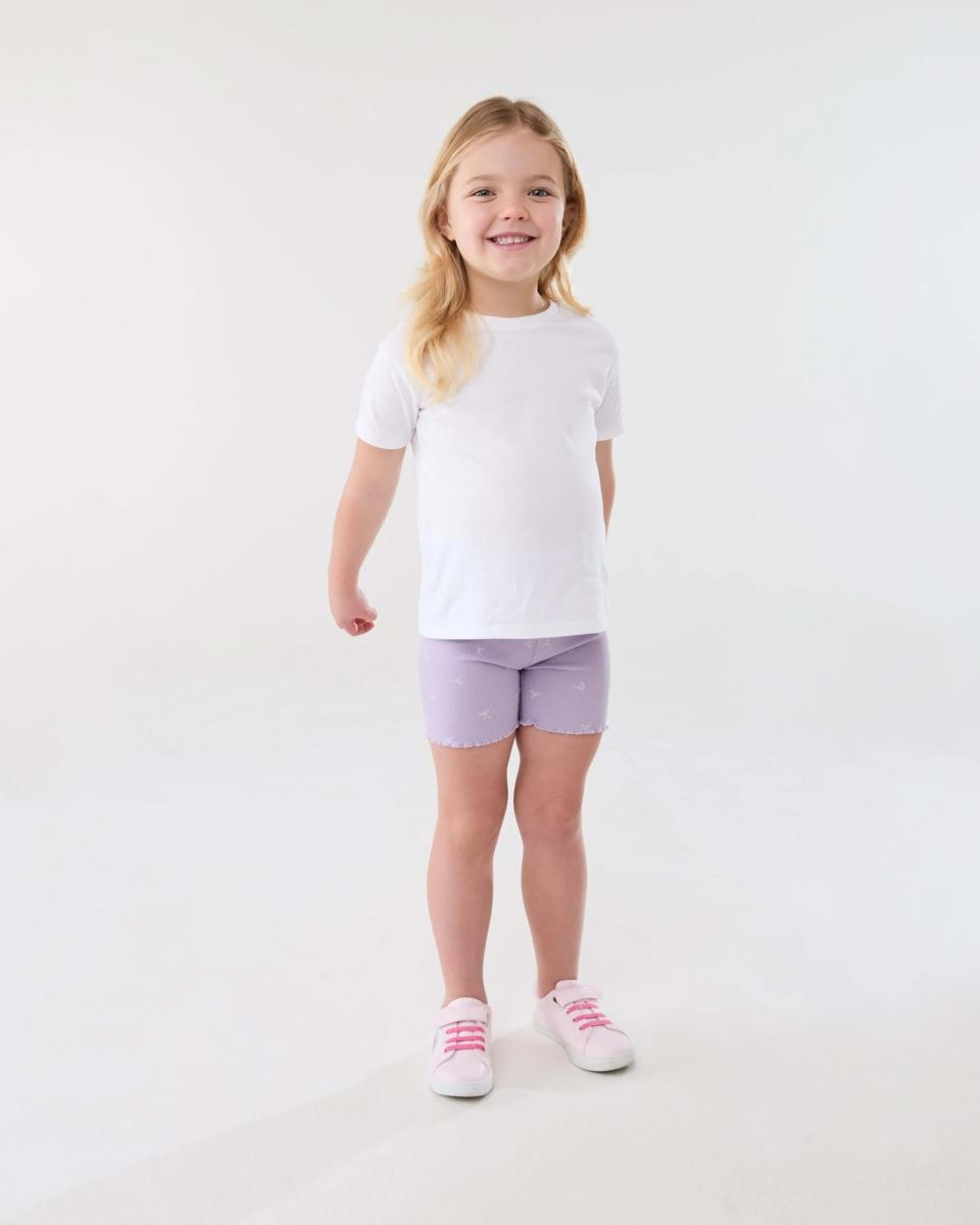 4 Printed Rib Bike Shorts CUTE BOWS PASTEL LILAC, 4 of 5