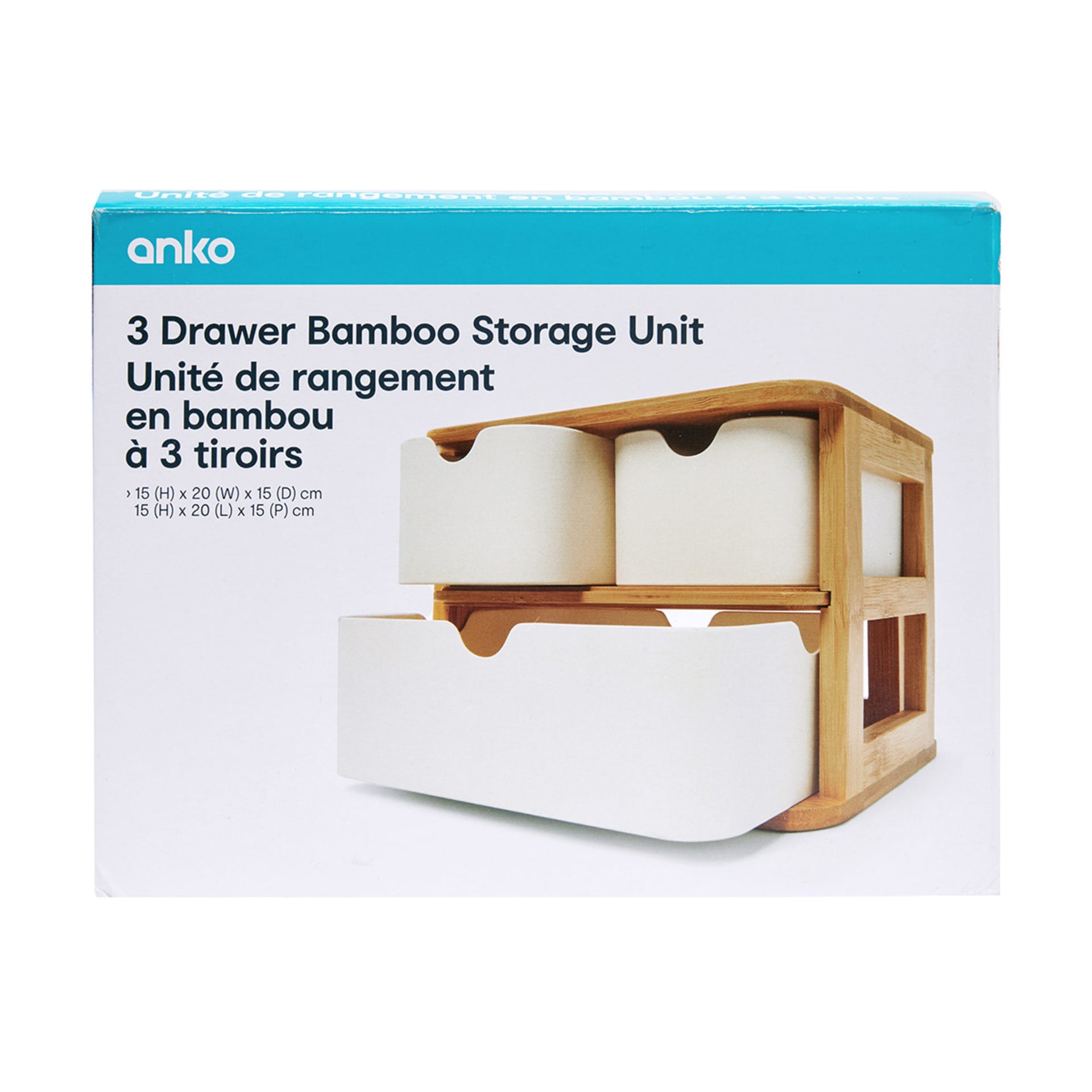 3 Drawer Bamboo Storage Unit Kmart