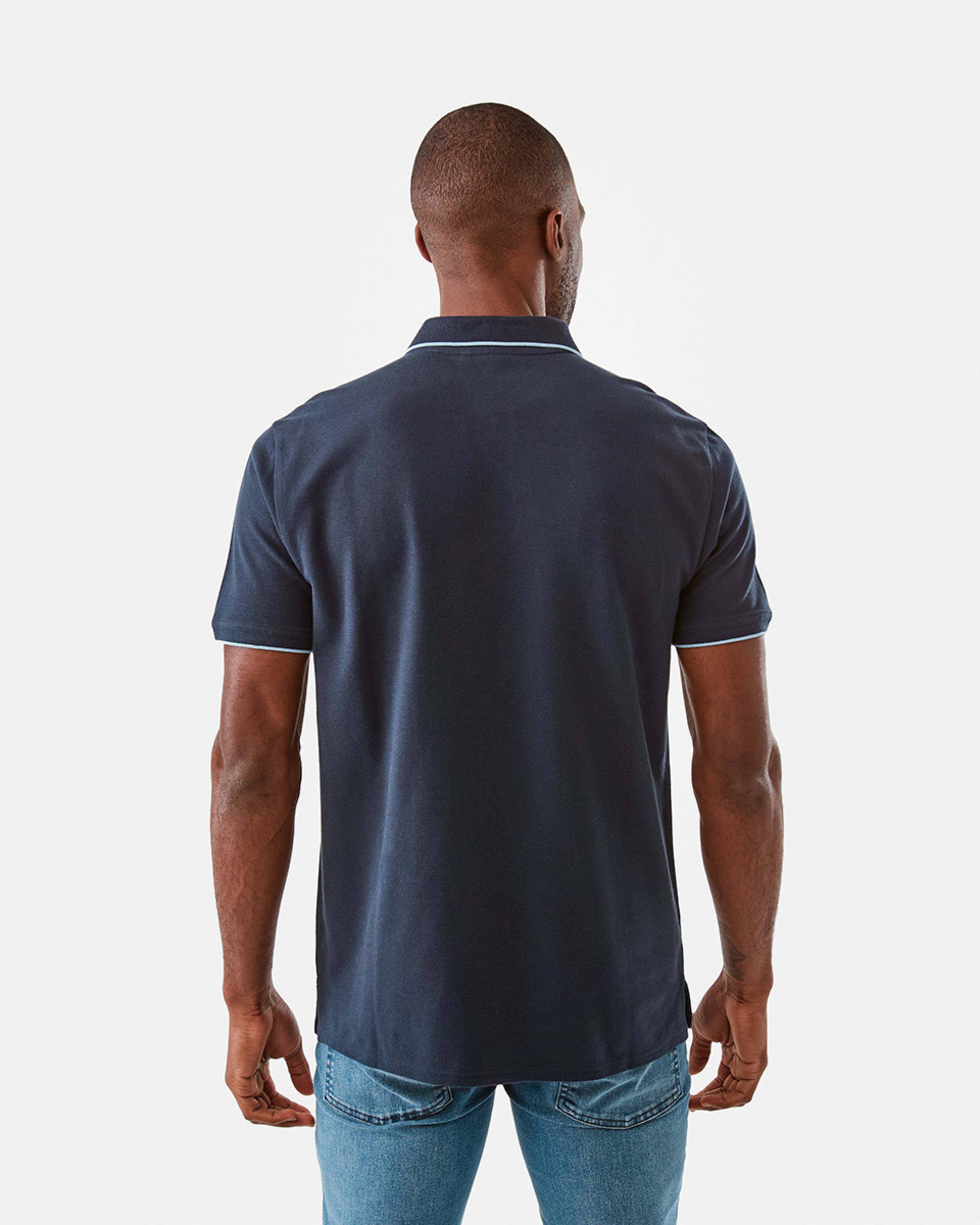 3 Tipped Pique Polo Shirt Sky Cptn, 3 of 7