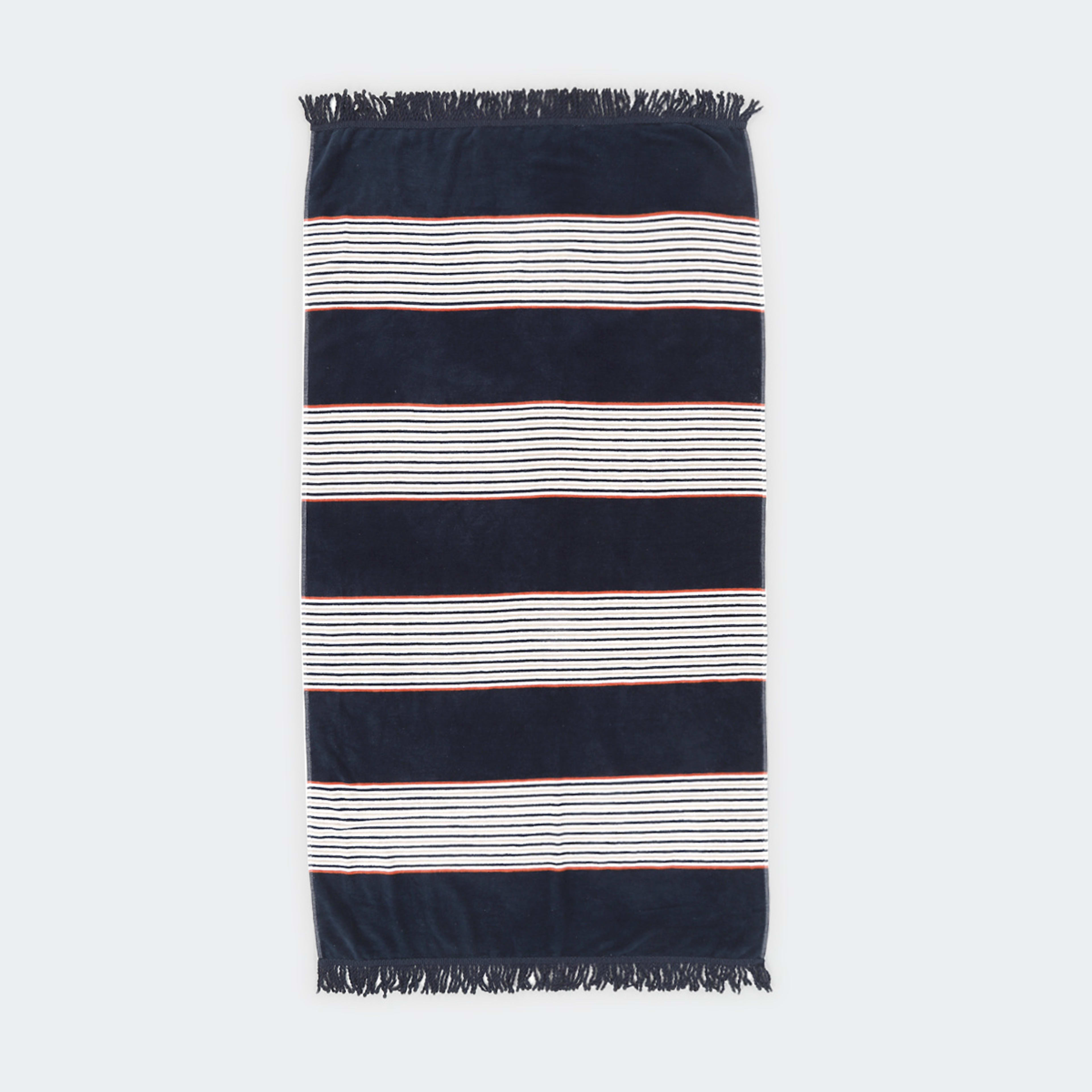 Cotton Velour Beach Towel Navy Kmart
