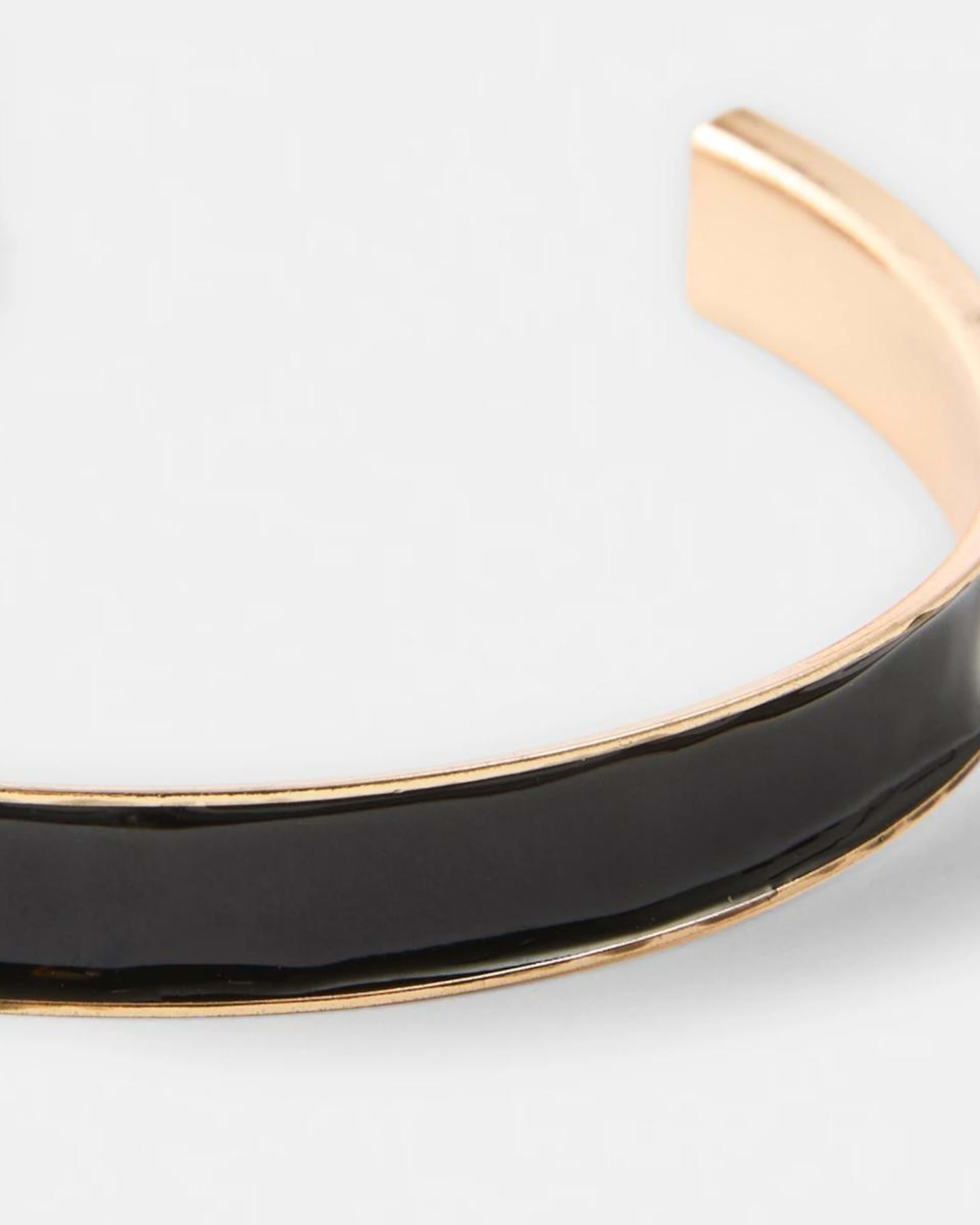 3 2 Colour Cuff Bracelet - Black and Gold Tone Gold, 3 of 5