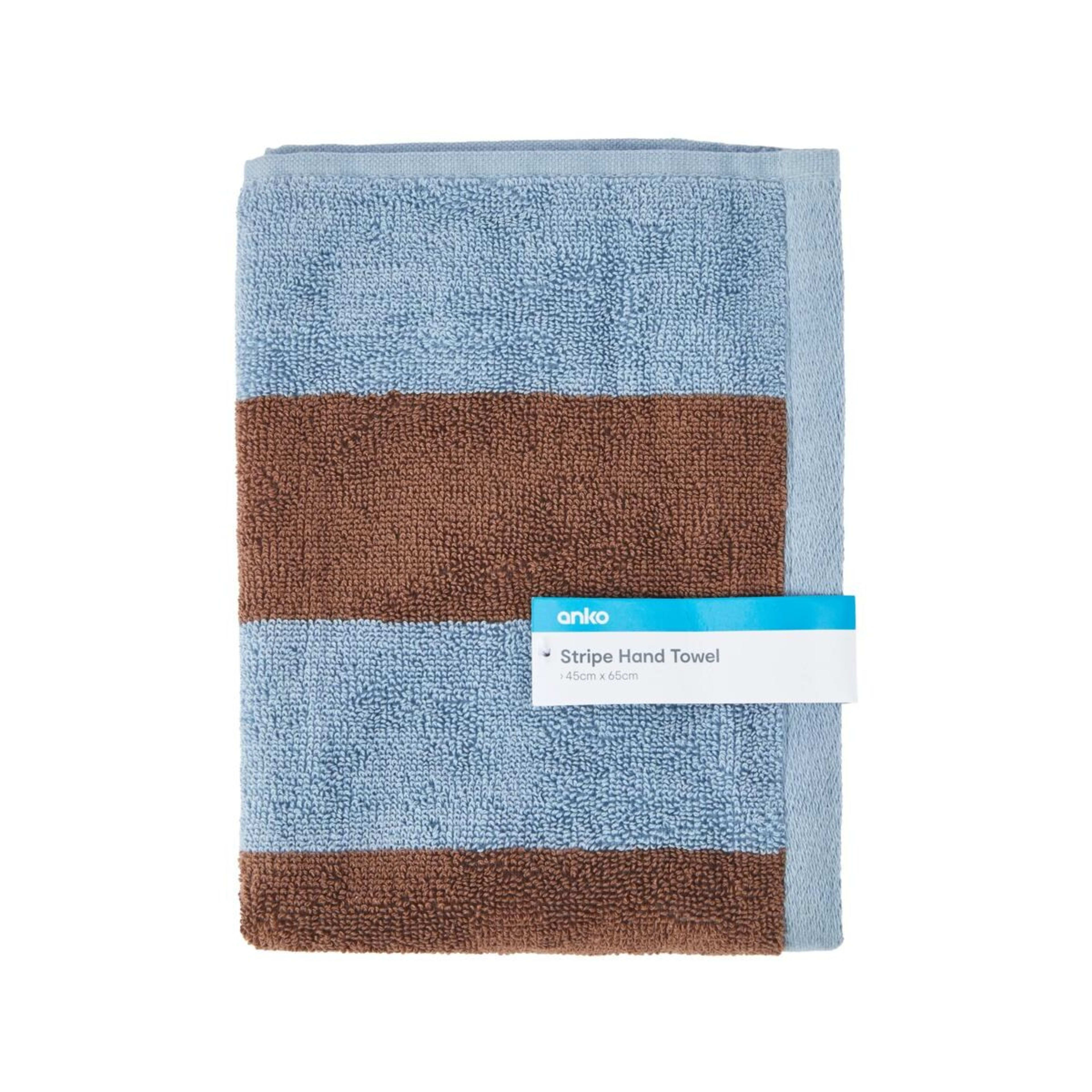 5 Stripe Cotton Hand Towel - Brown, 5 of 5