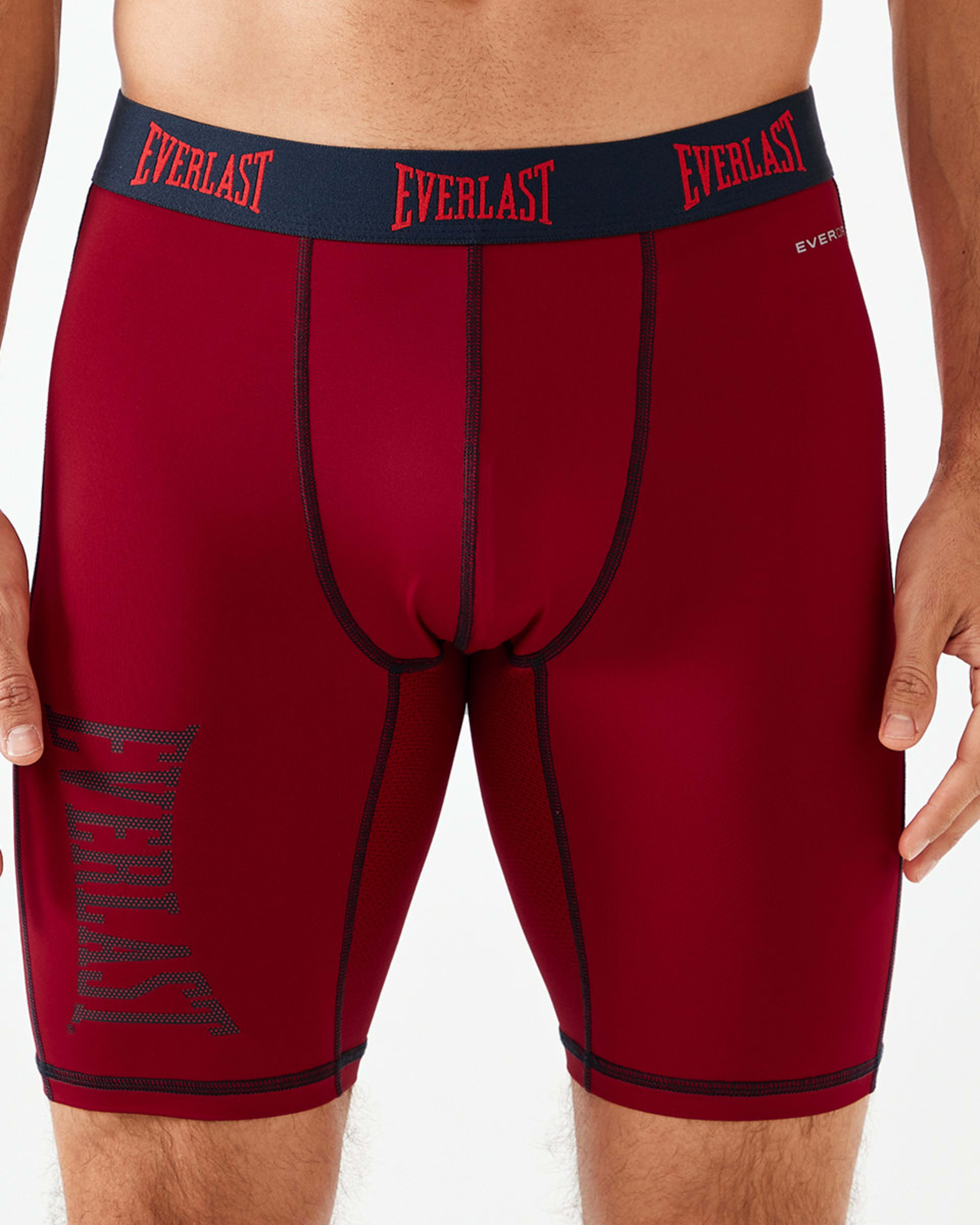 1 Everlast Mens Long Leg Performance Trunks Everlast Vertical Red