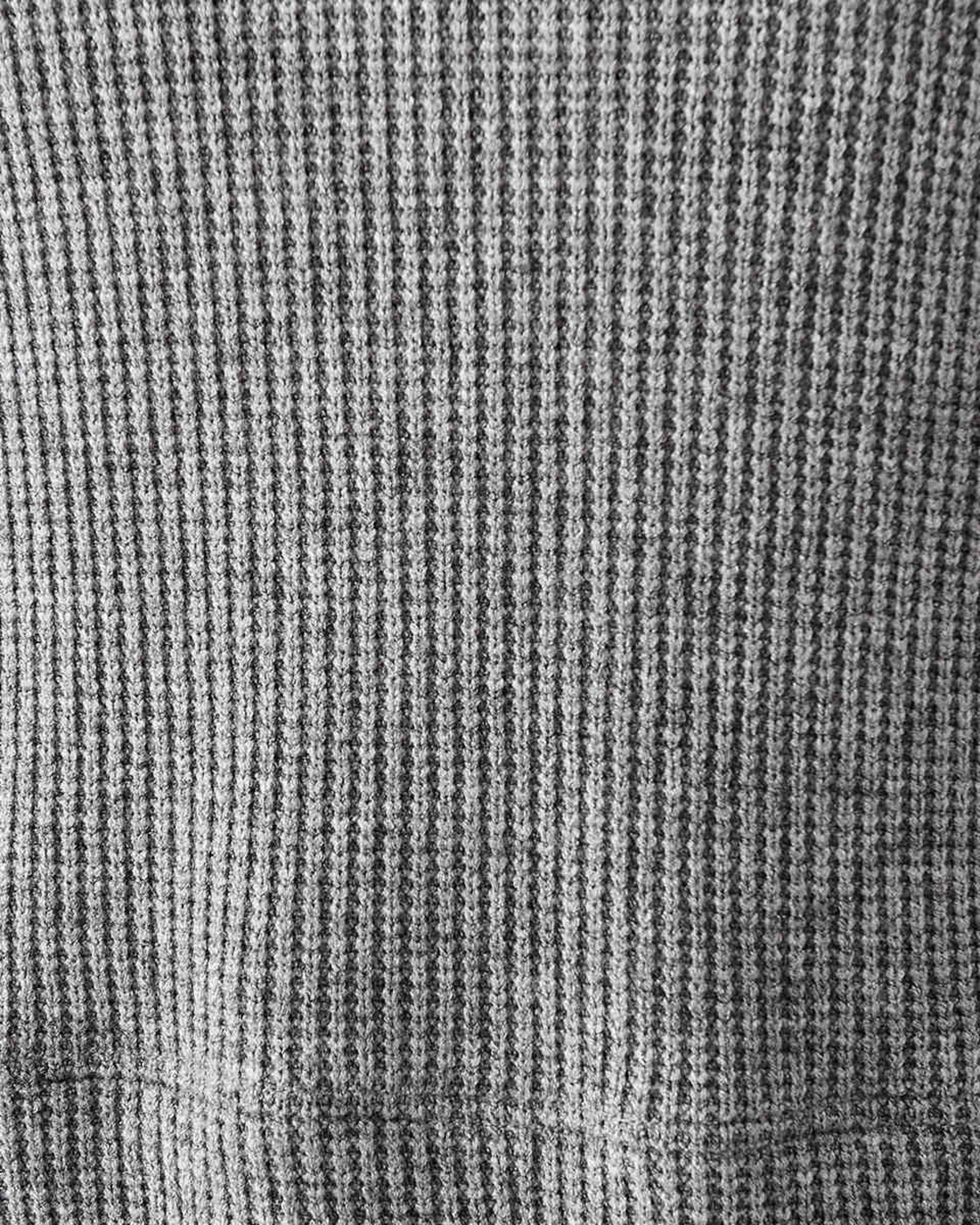 6 Long Sleeve Waffle Crew Neck Crop Top Grey Marl, 6 of 6