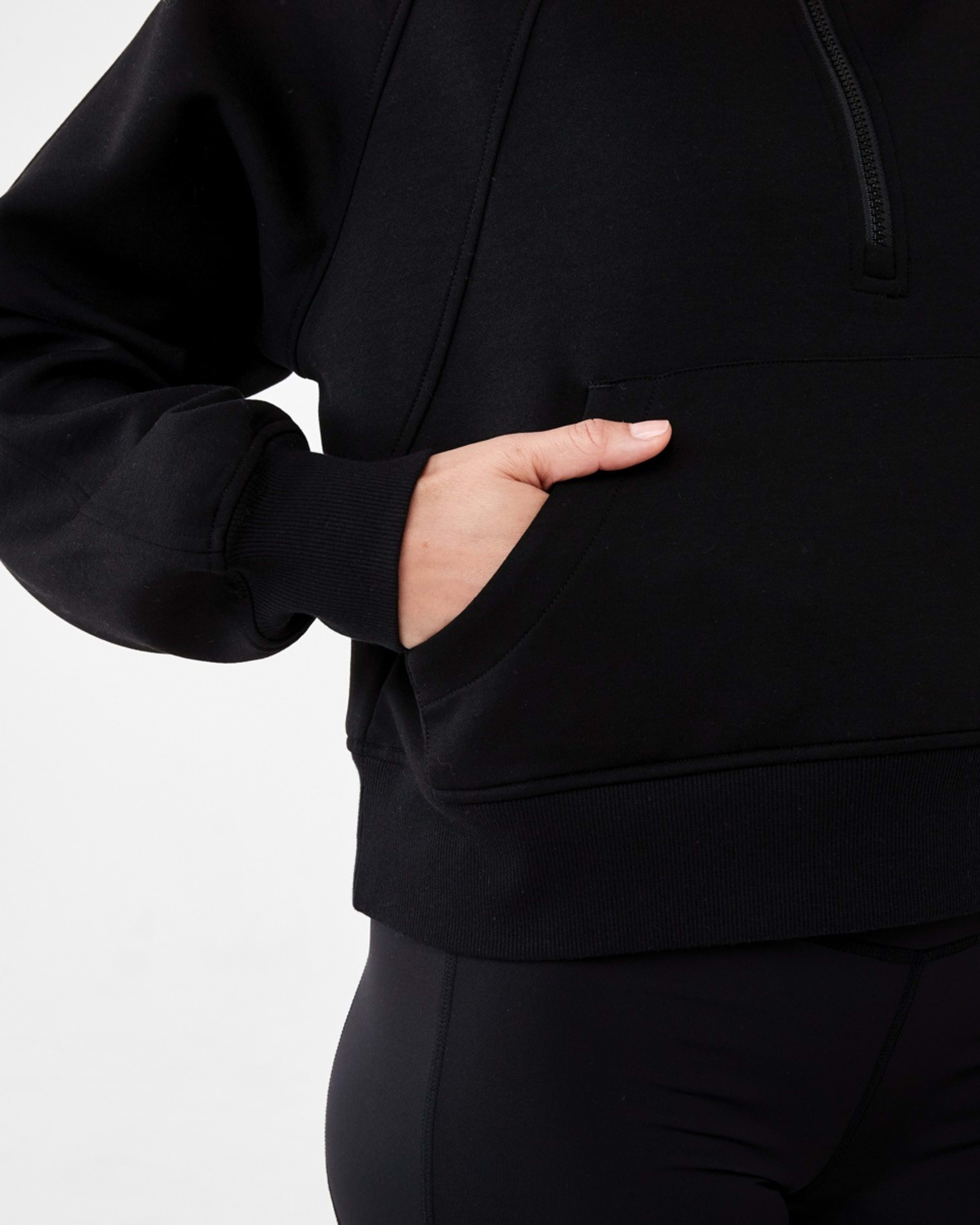 6 Active Womens Half Zip Long Sleeve Sweatshirt Black, 6 of 6